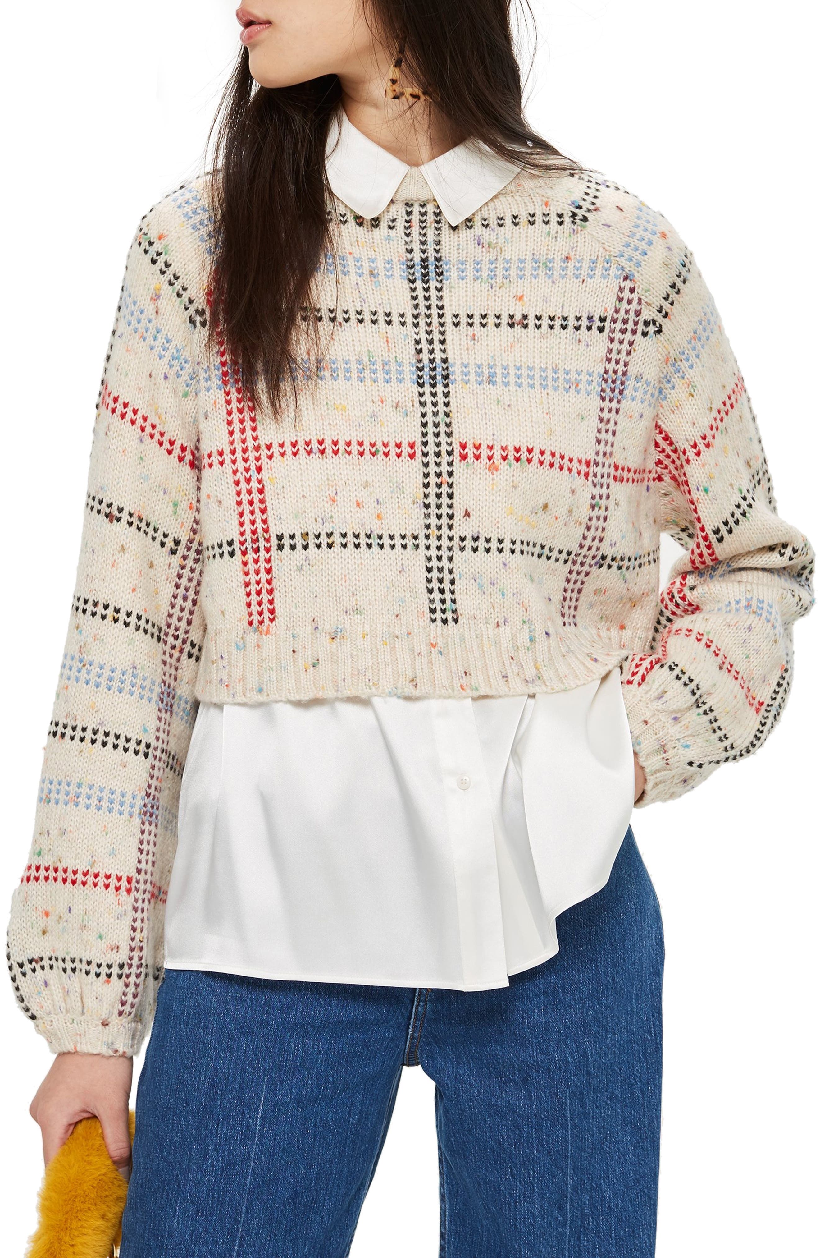 Check Pattern Sweater (Regular & Petite) Nordstrom