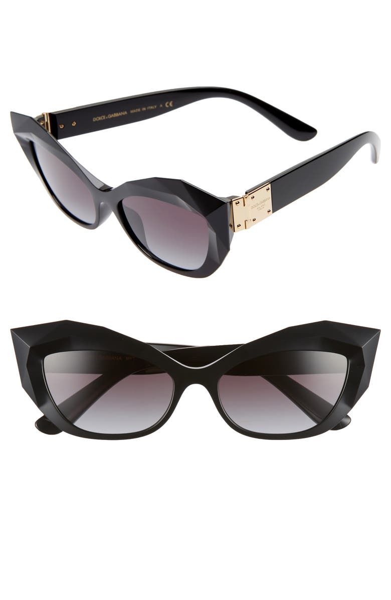 Dolce&Gabbana 54mm Gradient Beveled Cat Eye Sunglasses | Nordstrom
