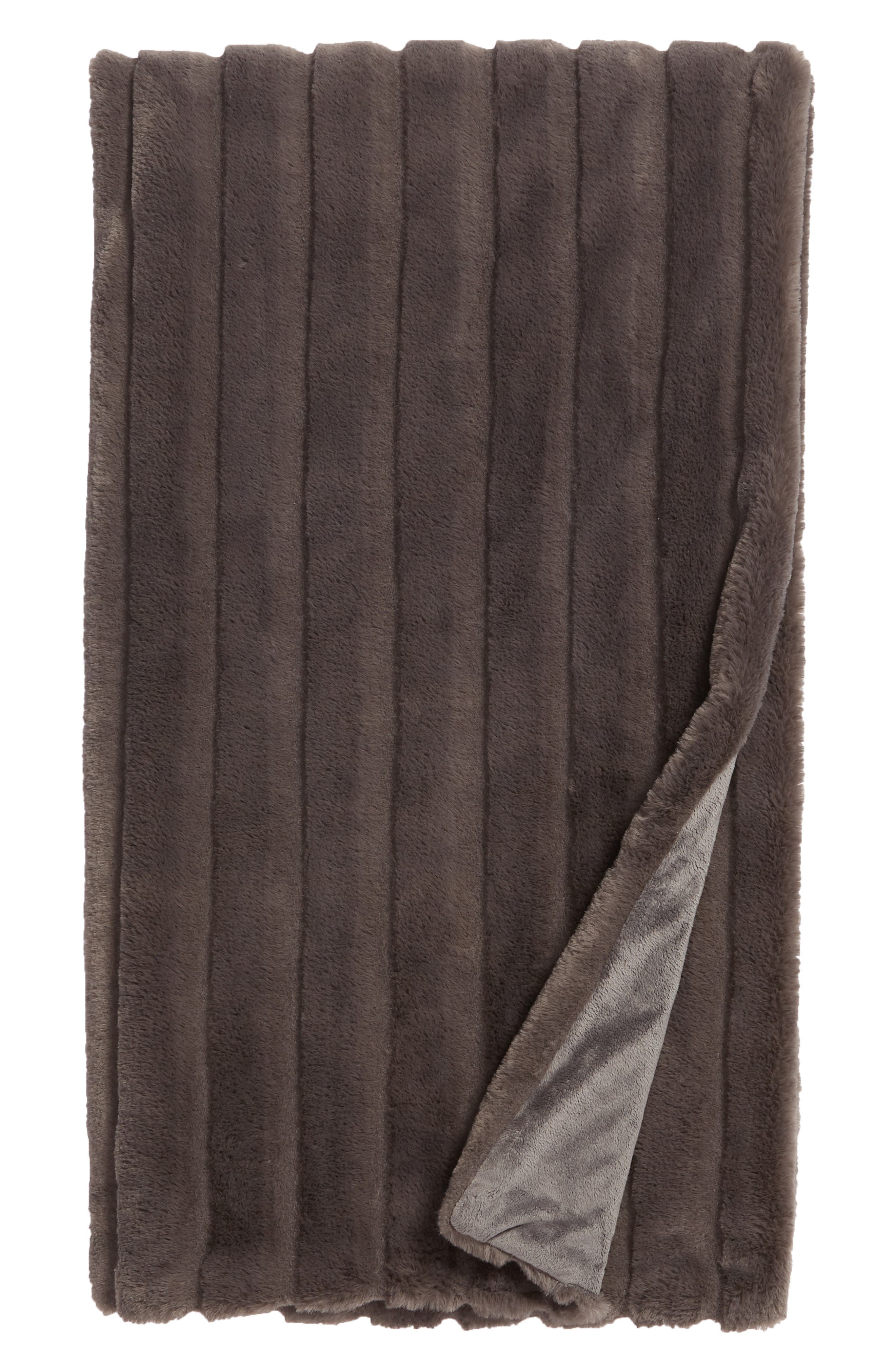 Nordstrom at Home Sheared Stripe Faux Fur Throw Nordstrom