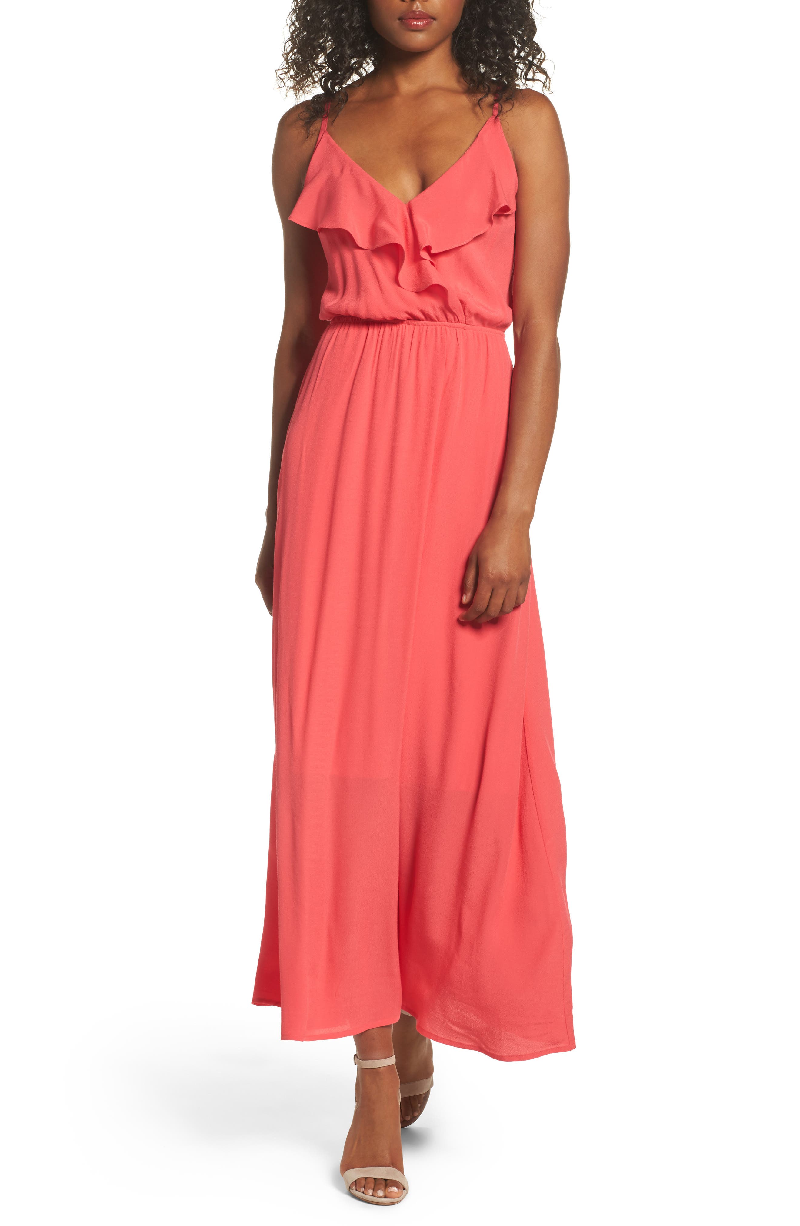 Fraiche By J Blouson Maxi Dress, Red