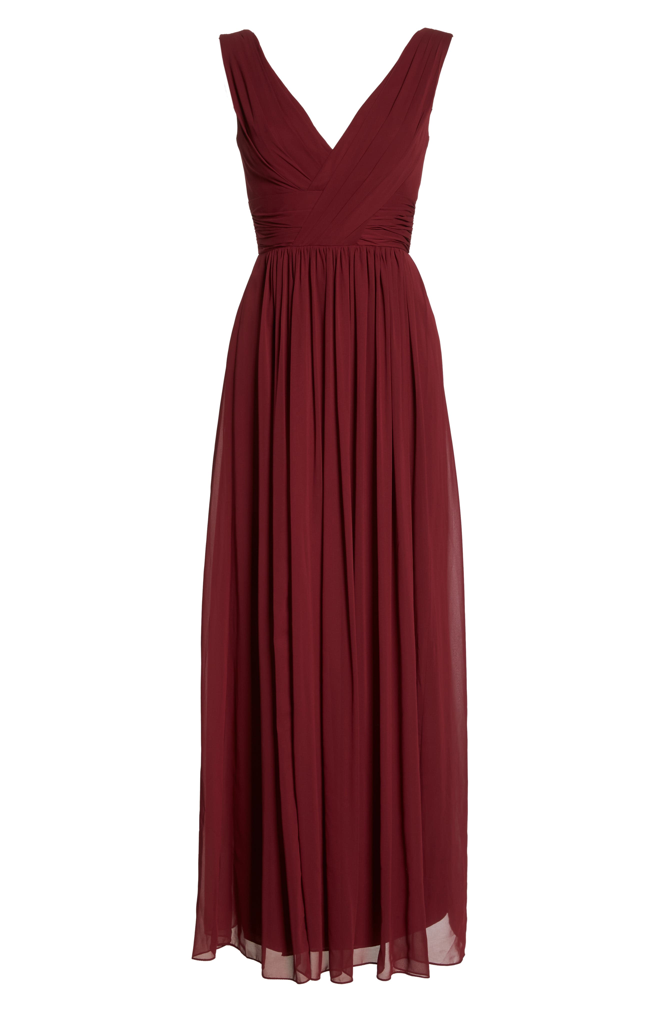 Dessy Collection Lux V-Neck Chiffon Gown, 8 (similar to 1) - Red