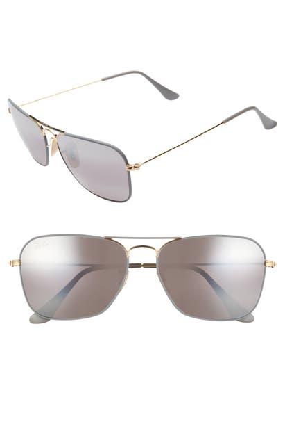 Ray Ban Sunglasses 58MM AVIATOR SUNGLASSES - GOLD/ GREY MIRROR