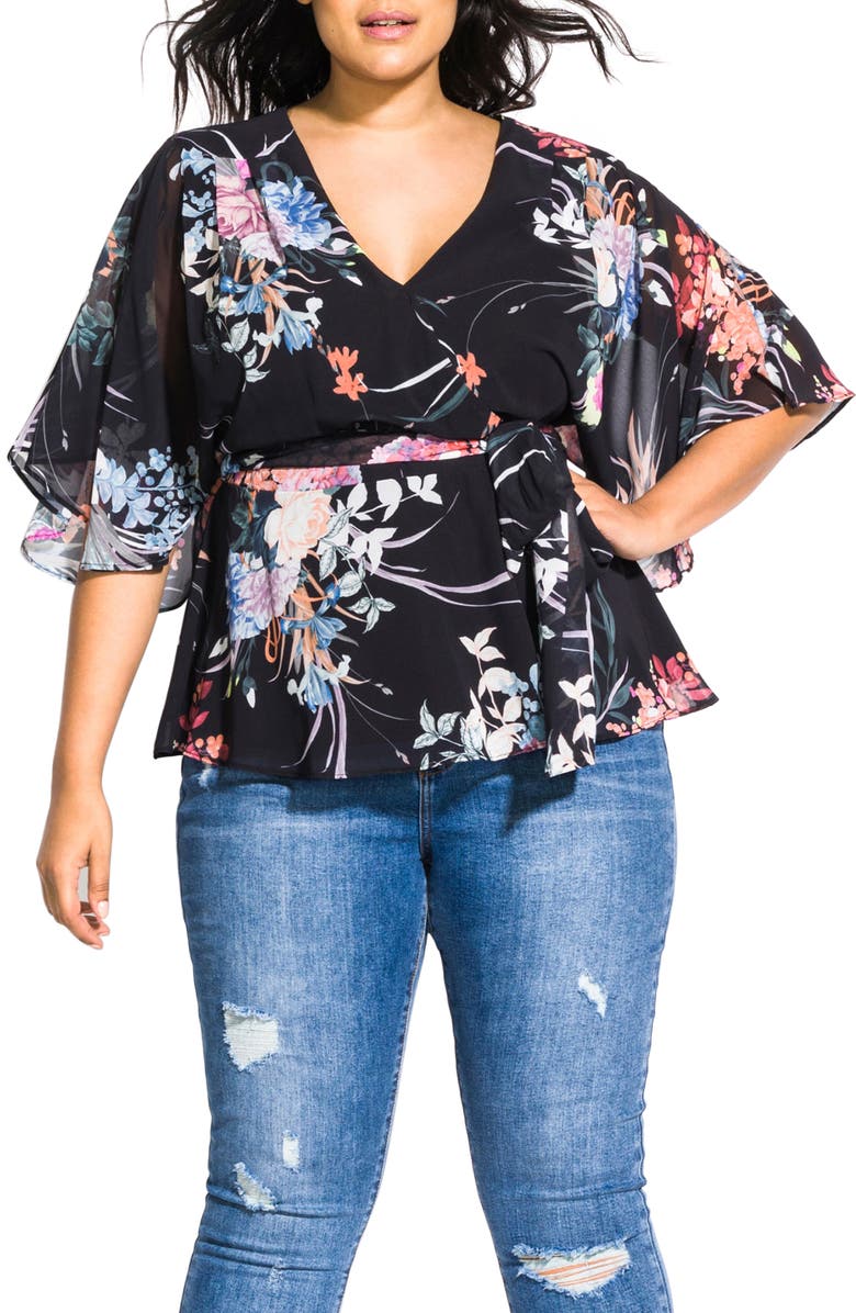 City Chic Tops FLOURISHED TOP