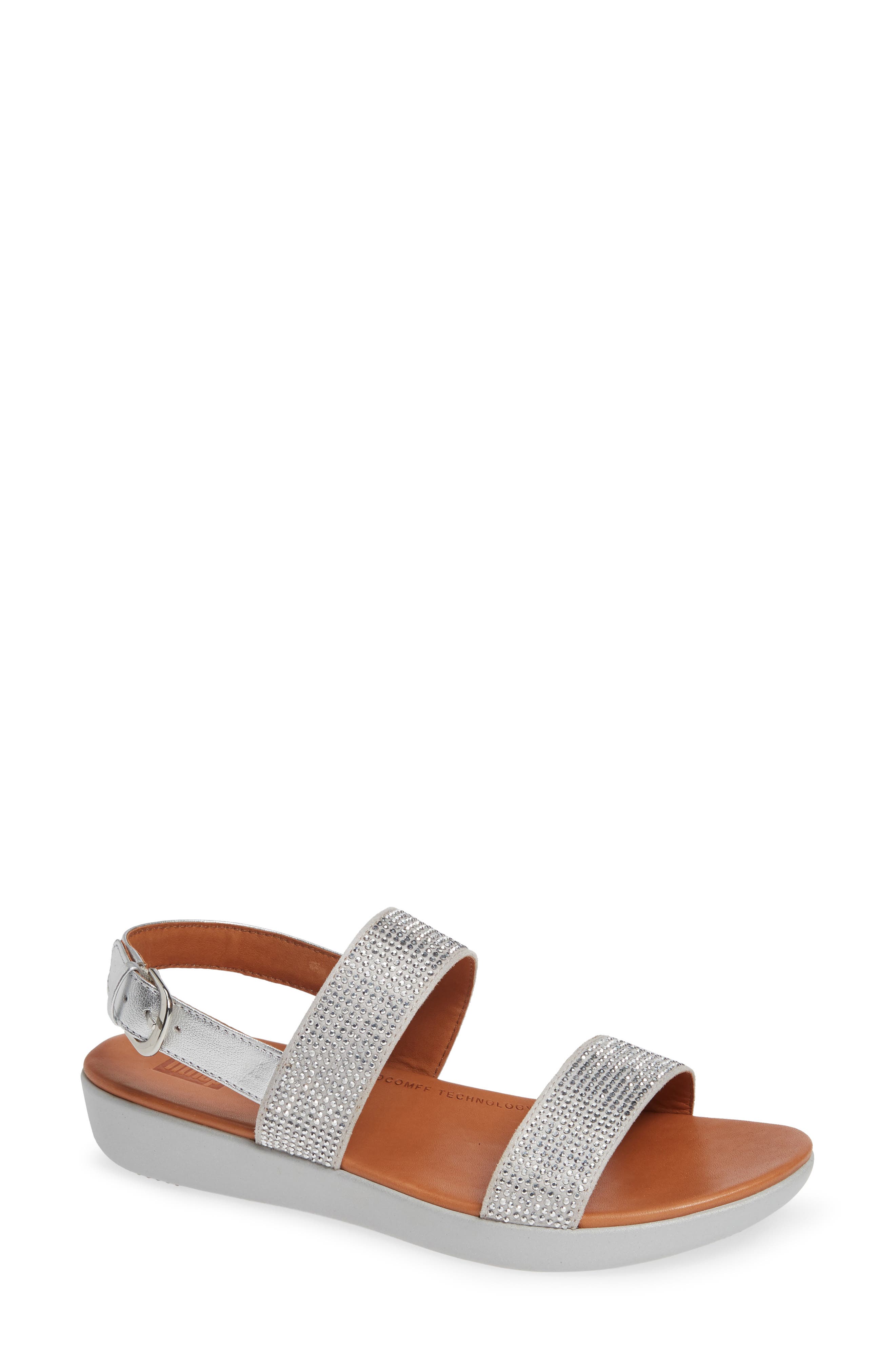 Fitflop Barra Crystal Embellished Sandal, Metallic