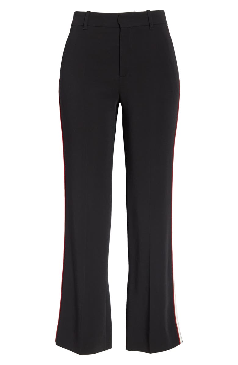 GUCCI SIDE STRIPE STRETCH CADY CROP FLARE PANTS,524709ZKR01