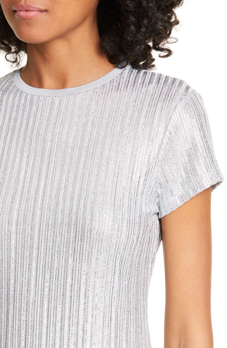 TED BAKER Catrino Fitted Metallic Tee,WMB-CATRINO-WH9W