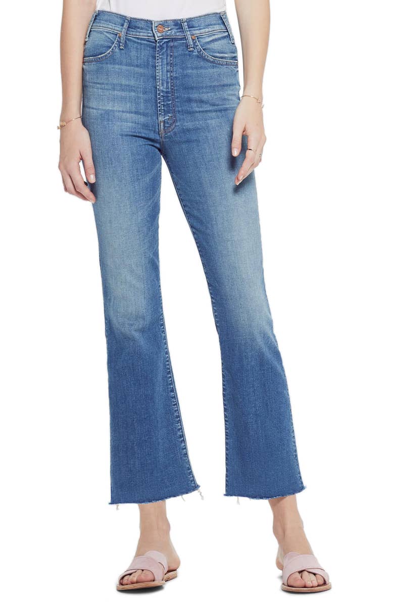 MOTHER The Hustler High Waist Ankle Flare Jeans (Wishful Drinking