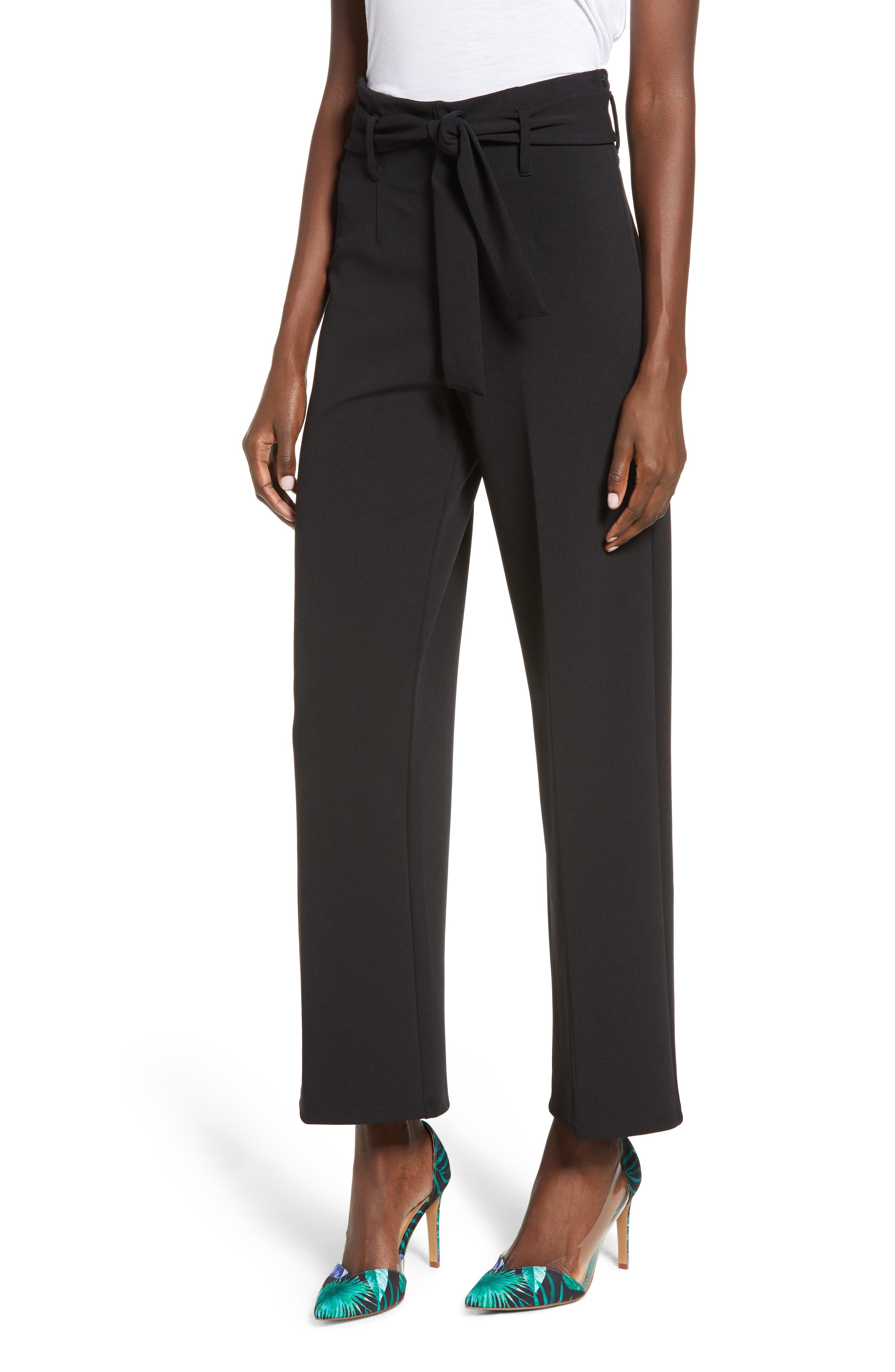 Leith High Waist Belted Pants Nordstrom