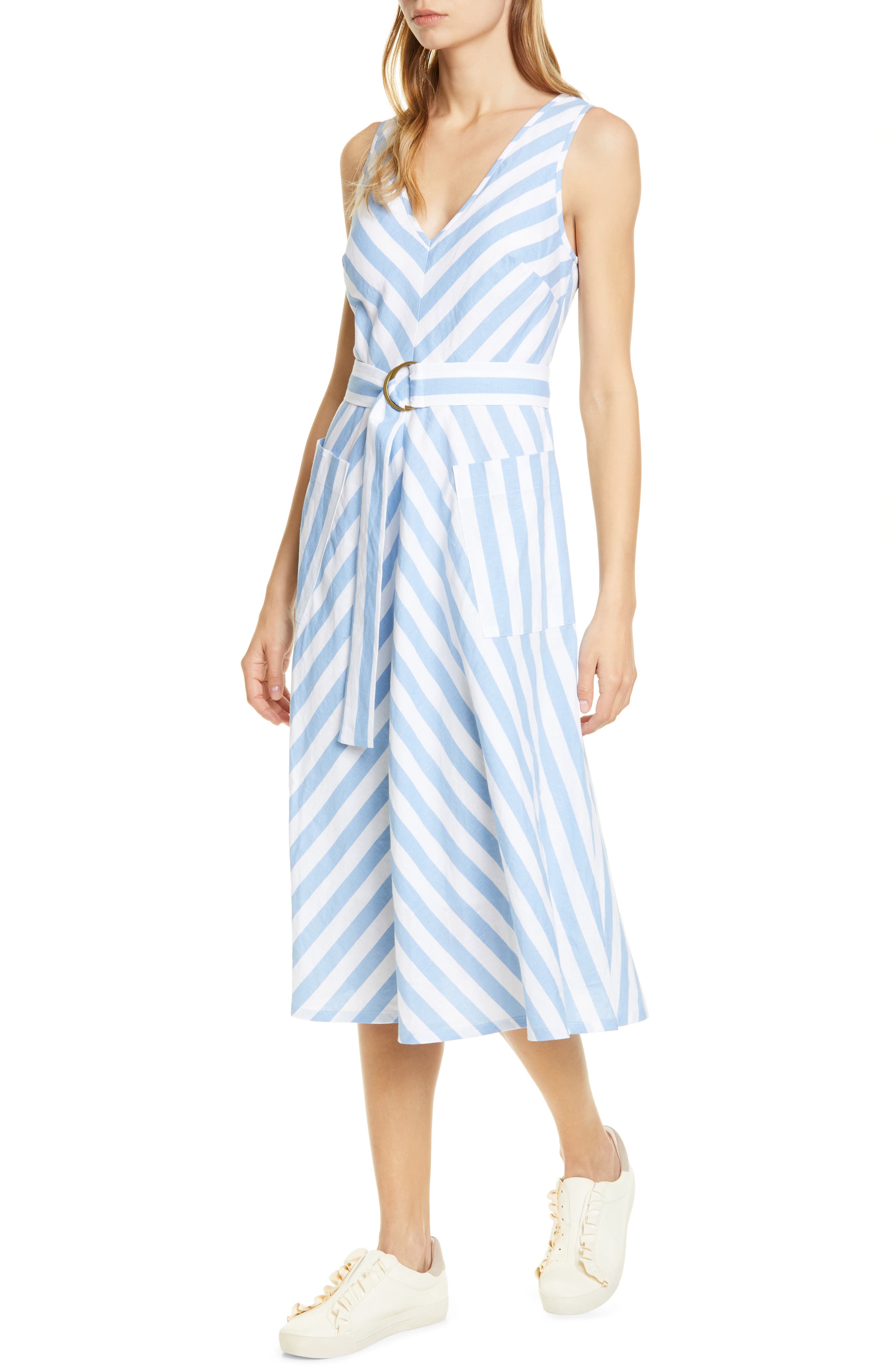 Kate Spade New York Deck Stripe Midi Dress, Blue