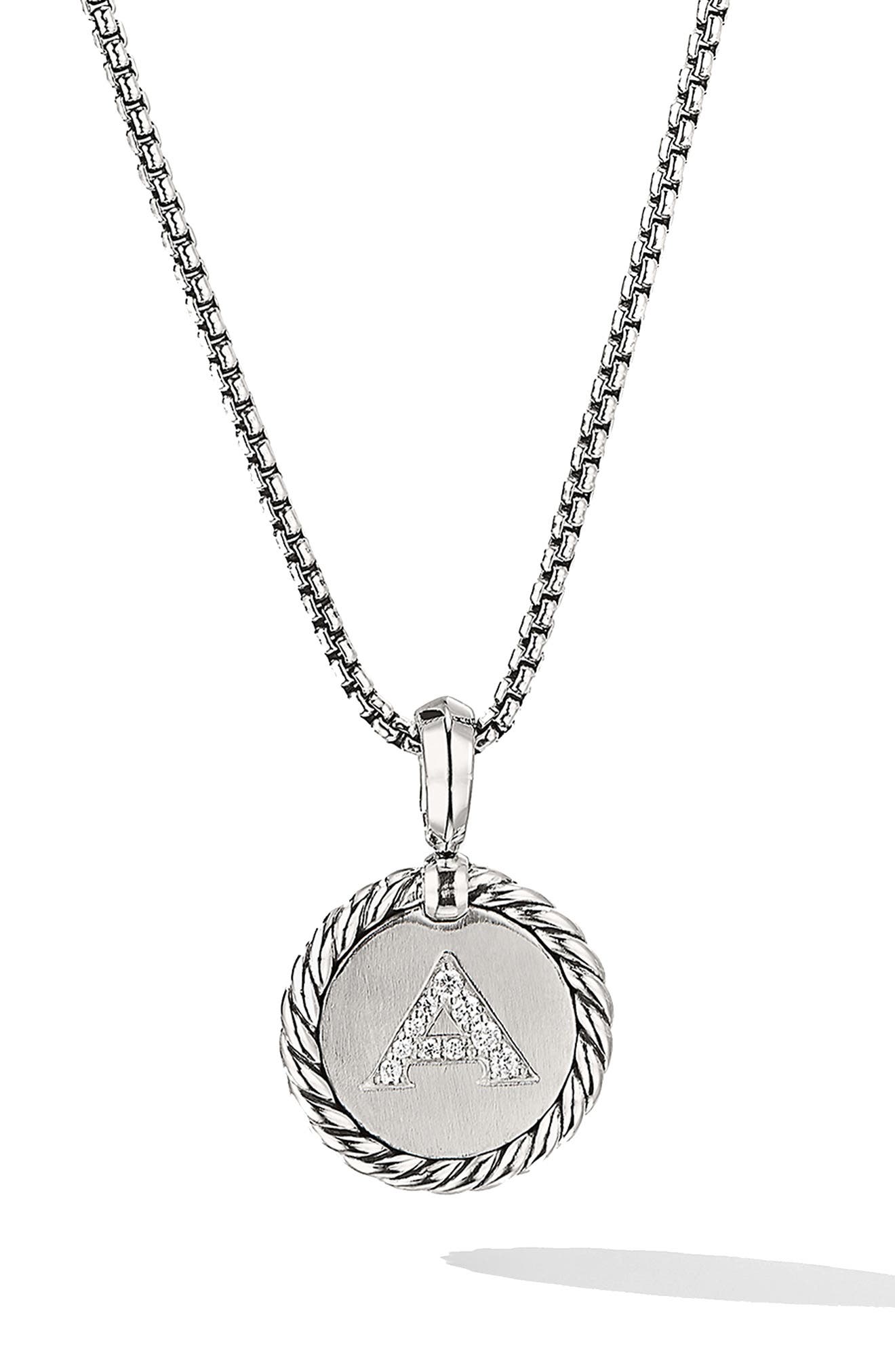 David Yurman Initial Charm Necklace with Diamonds Nordstrom
