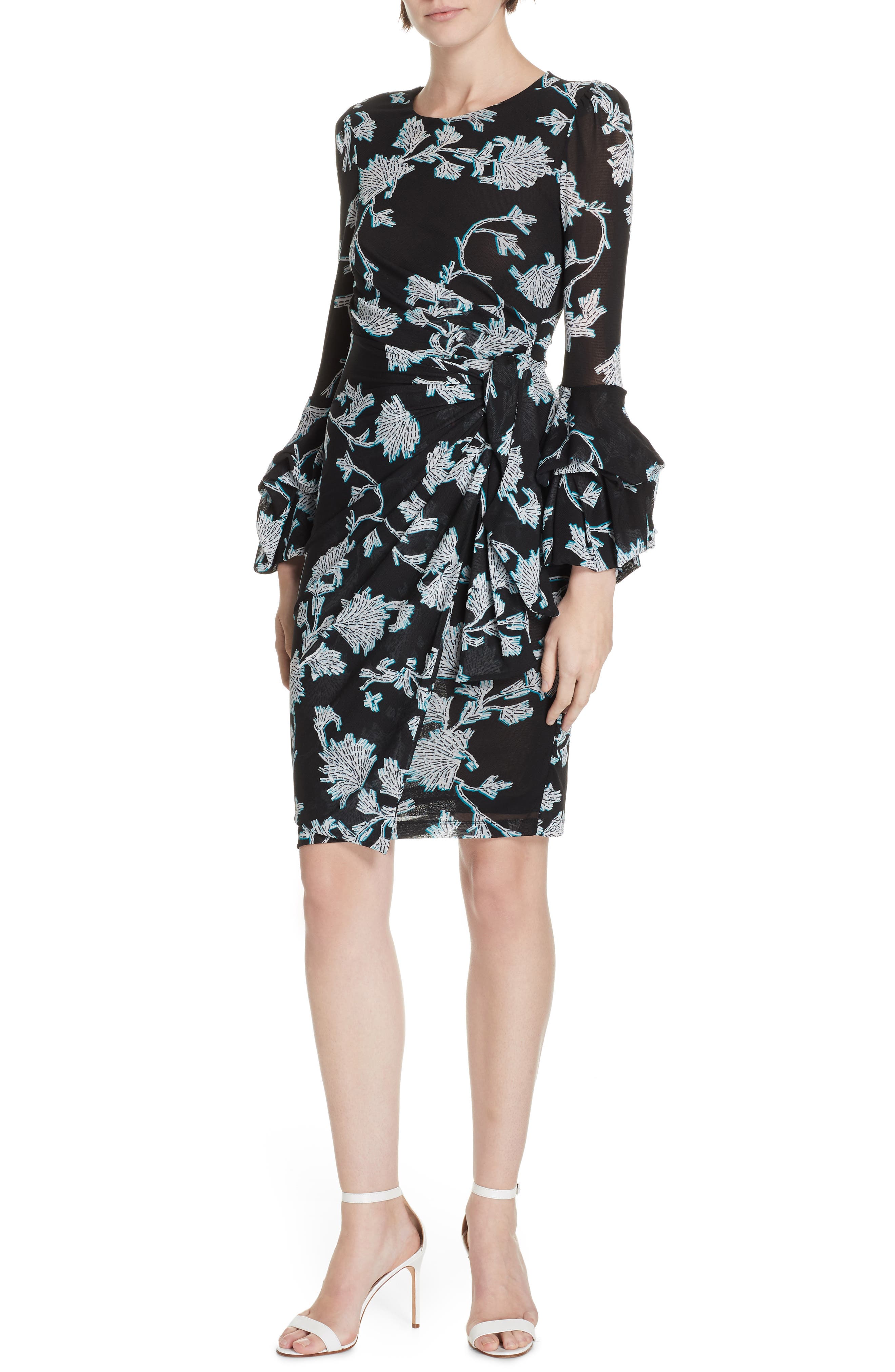 DVF Faridah Draped Mesh Dress Nordstrom