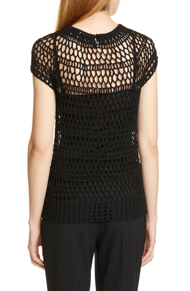 Theory Tissage Crochet T-shirt In Jet Black