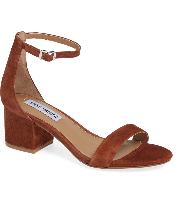 STEVE MADDEN Irenee Ankle Strap Sandal, Main, color, CHESTNUT SUEDE