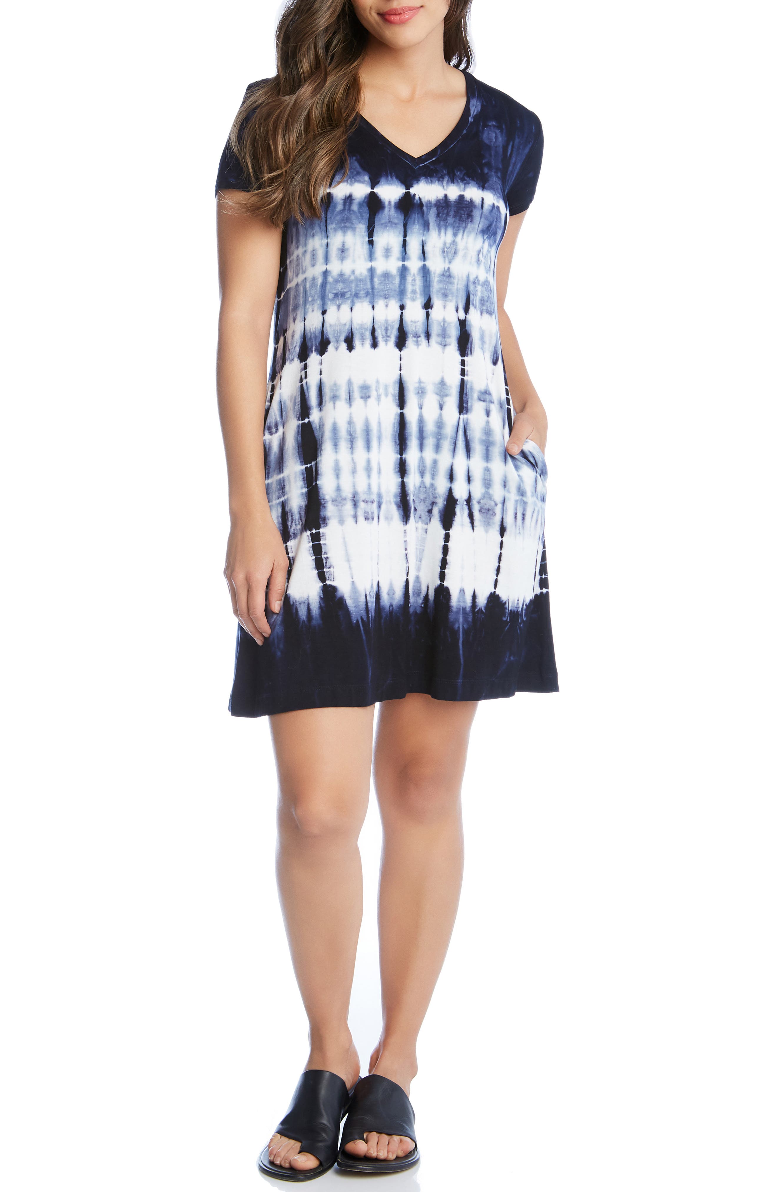 Karen Kane Quinn Tie Dye Shift Dress, Blue