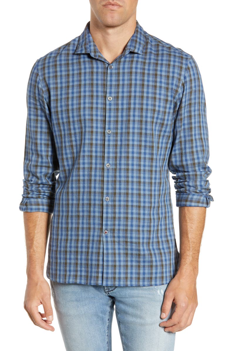 John Varvatos T-shirts ASHTEN STAR PLAID SPORT SHIRT