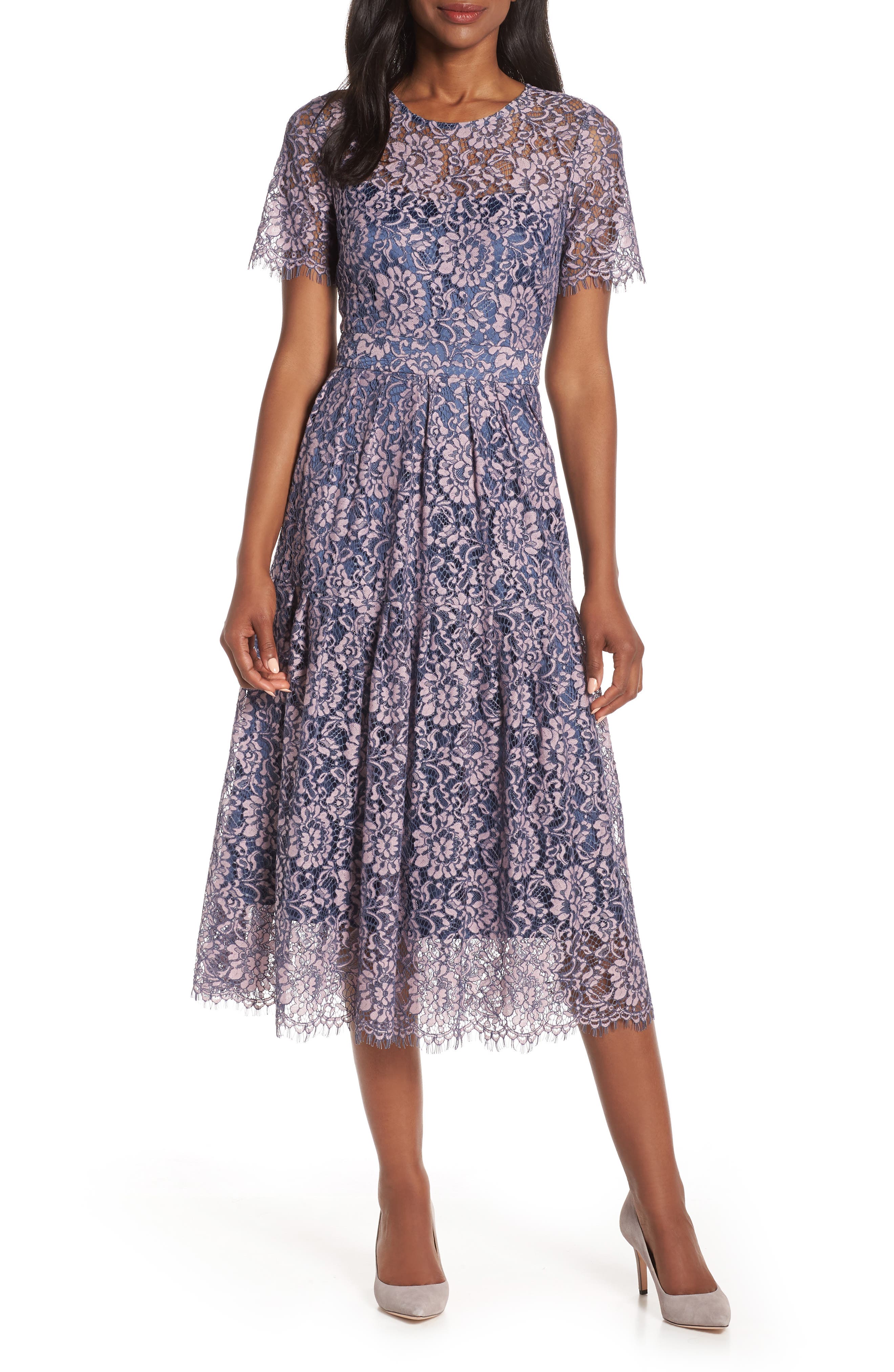 Eliza J TwoTone Embroidered Lace Cocktail Dress Nordstrom