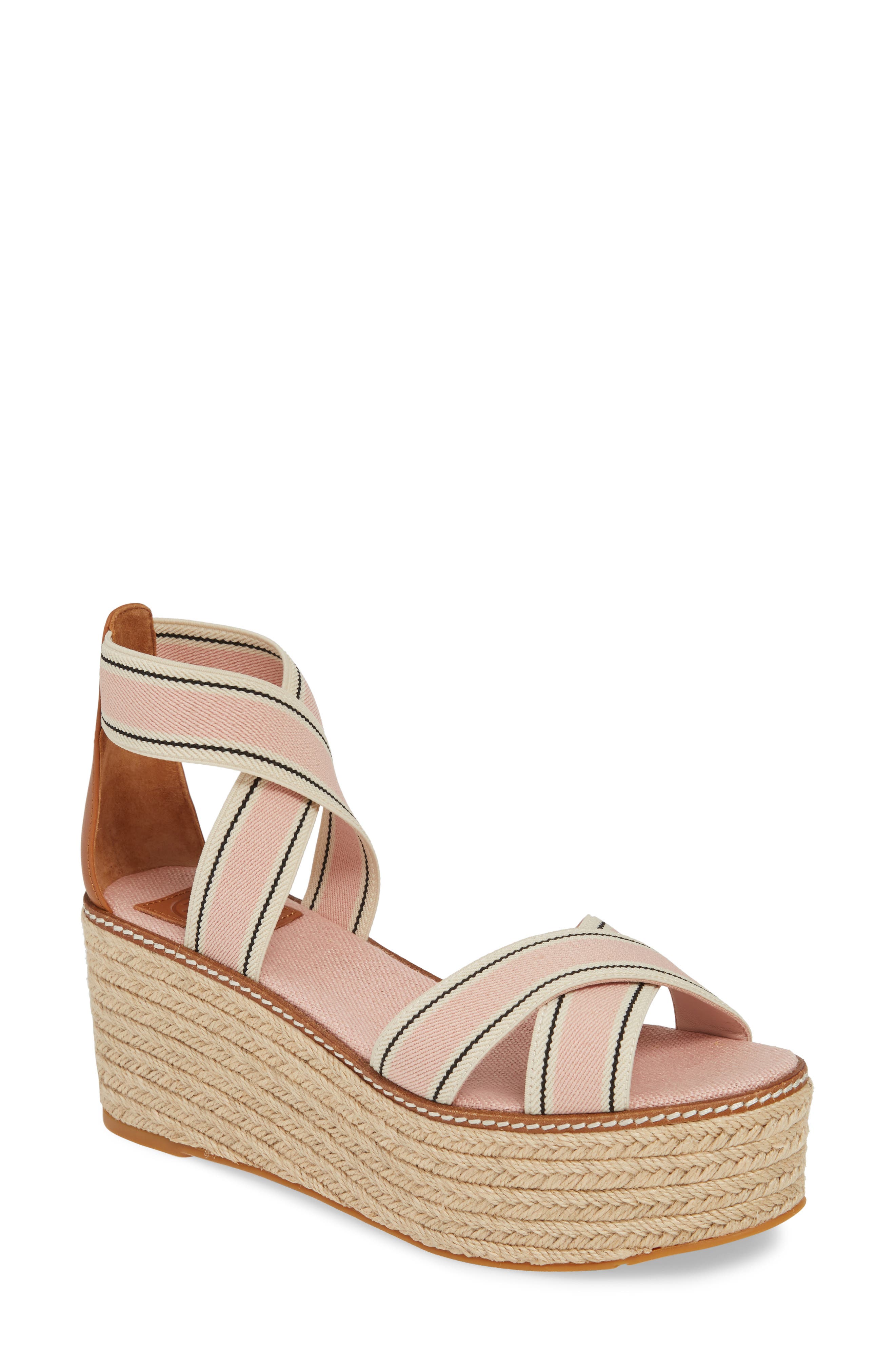 Tory Burch Frieda Espadrille Platform Sandal- Pink