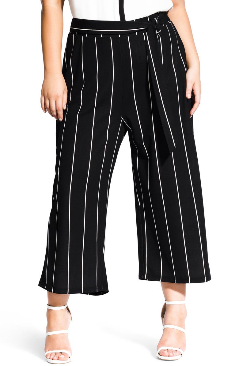 City Chic Pants ELEGANT STRIPE CULOTTES