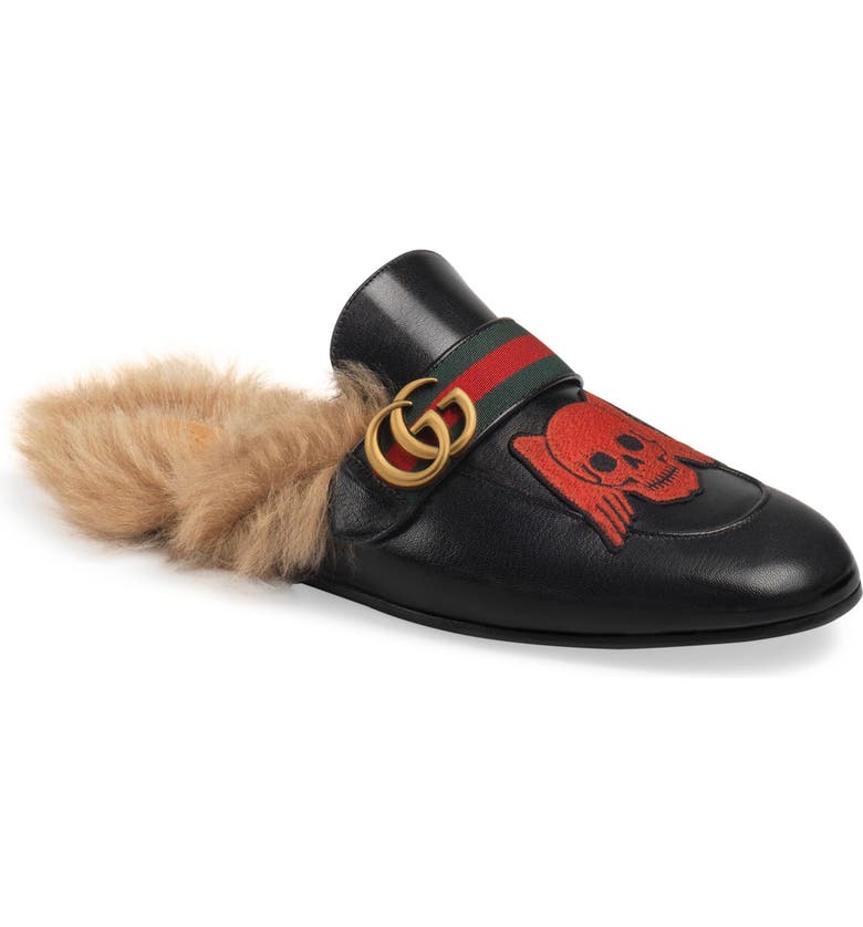 Gucci Princetown Double G Loafer Mule with Genuine Shearling (Men ...