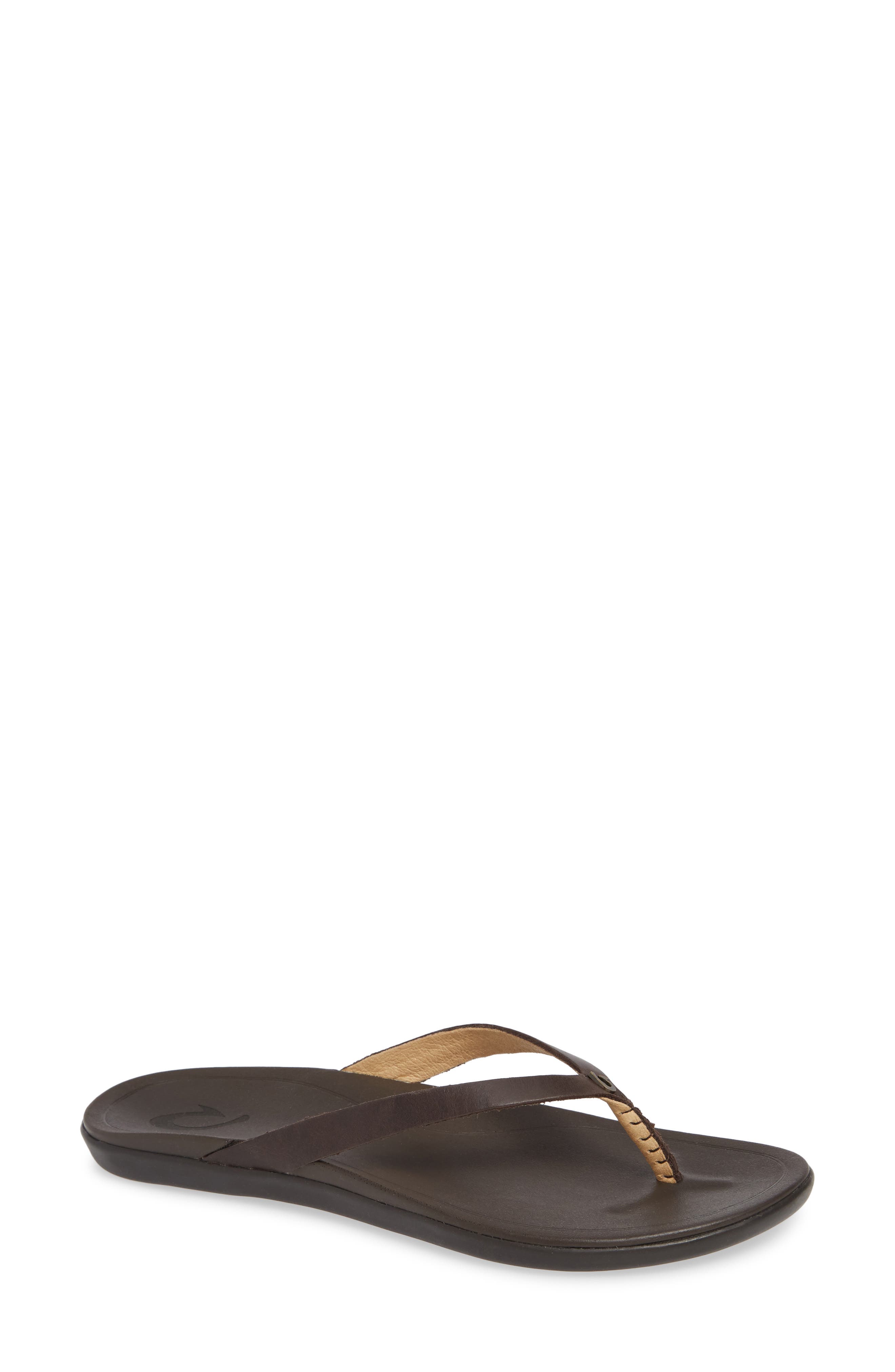 OluKai 'Ho Opio' Leather Flip Flop (Women) Nordstrom