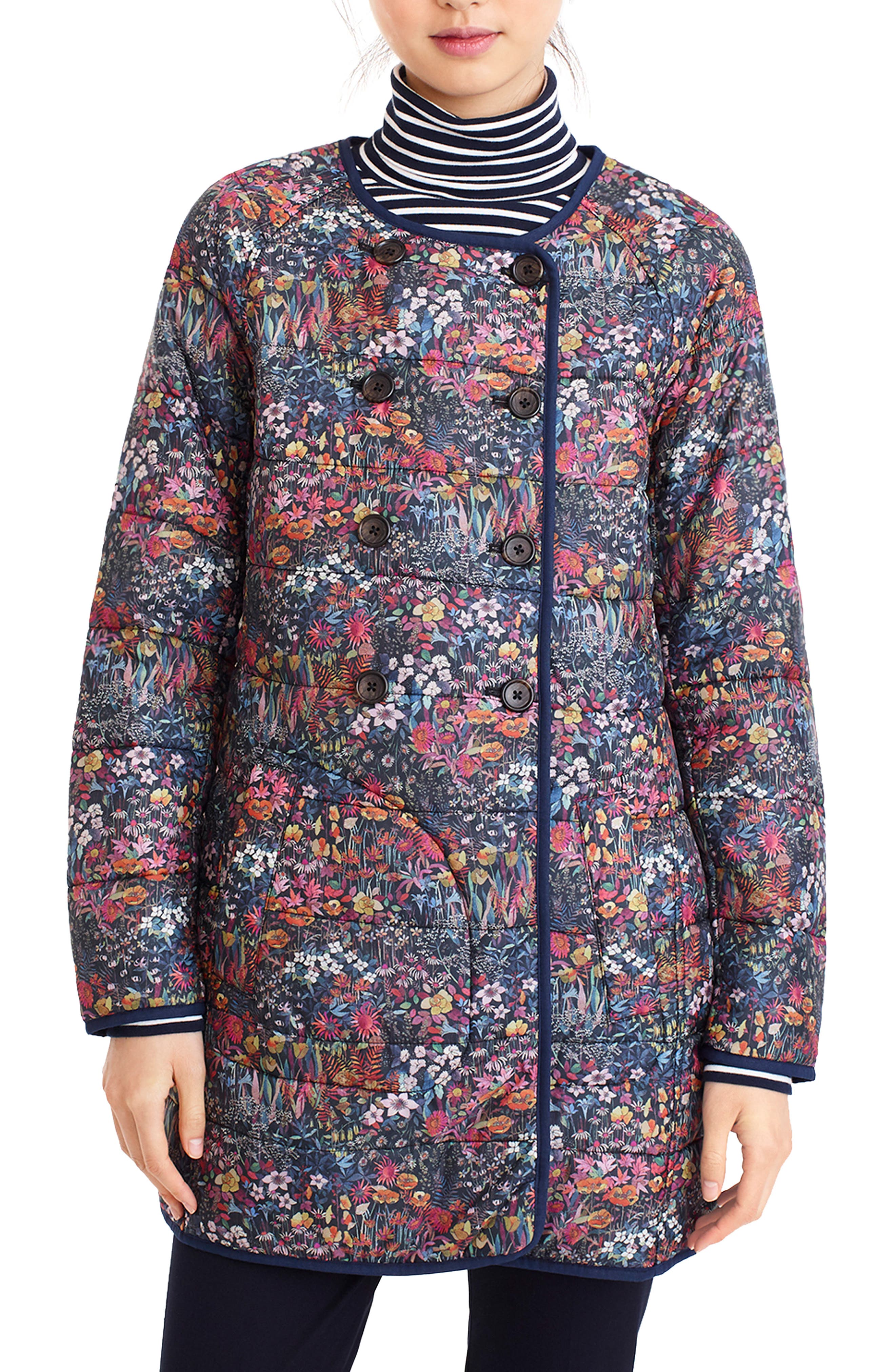 J.Crew Liberty Catesby Floral Reversible Puffer Jacket Nordstrom