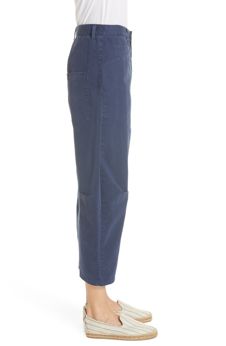 Shop Nili Lotan Shon Stretch Cotton Pants In Vintage Blue