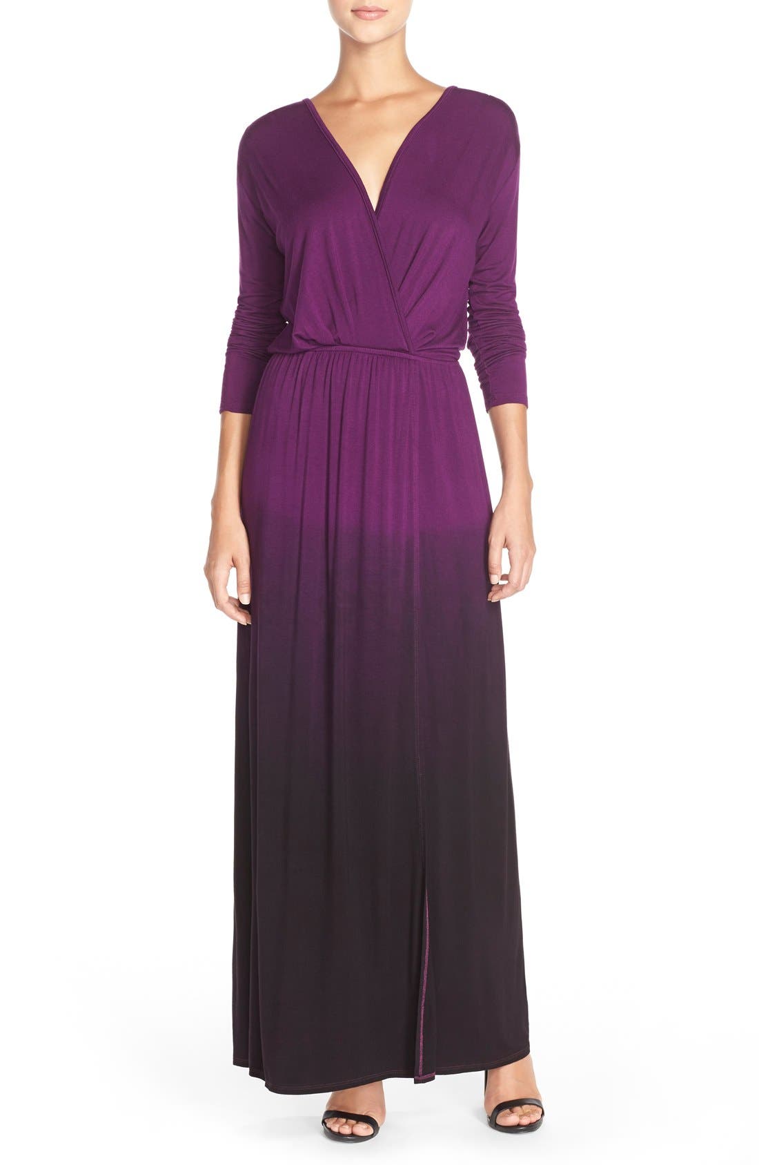 Fraiche By J Tie Dye Faux Wrap Maxi Dress