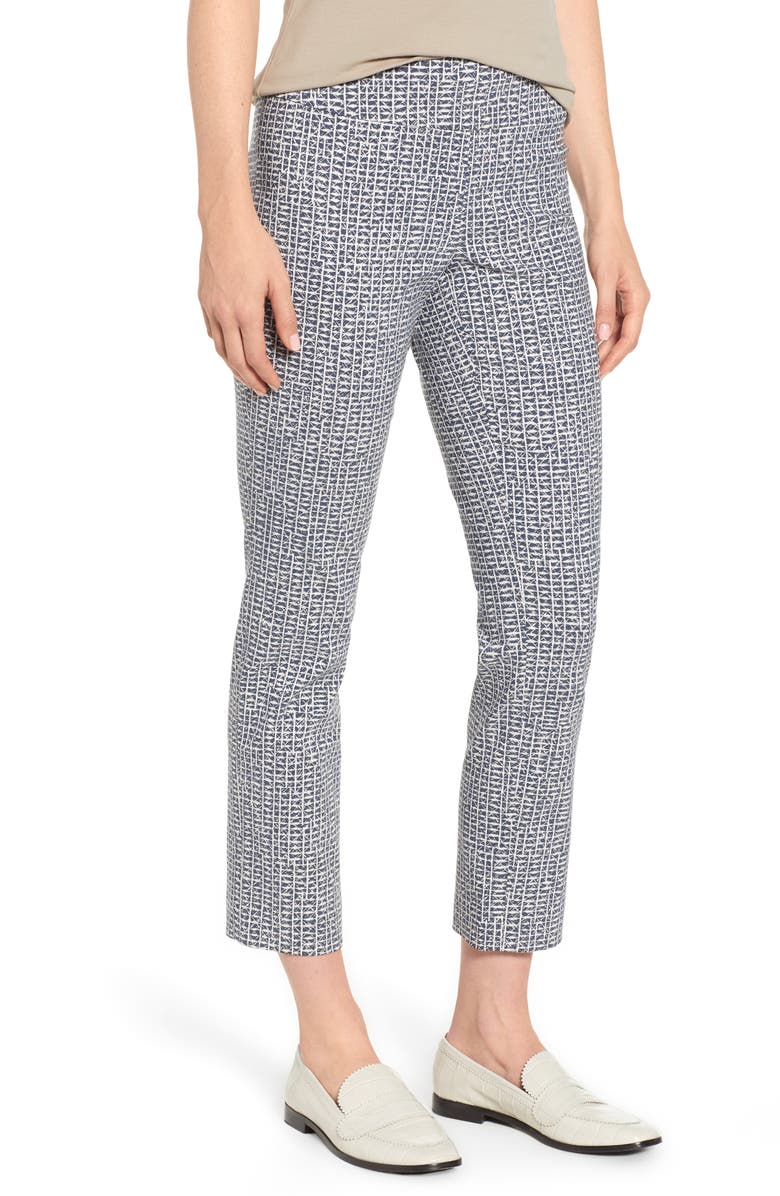 Nic+zoe Pants BLUE HATCHING ANKLE PANTS