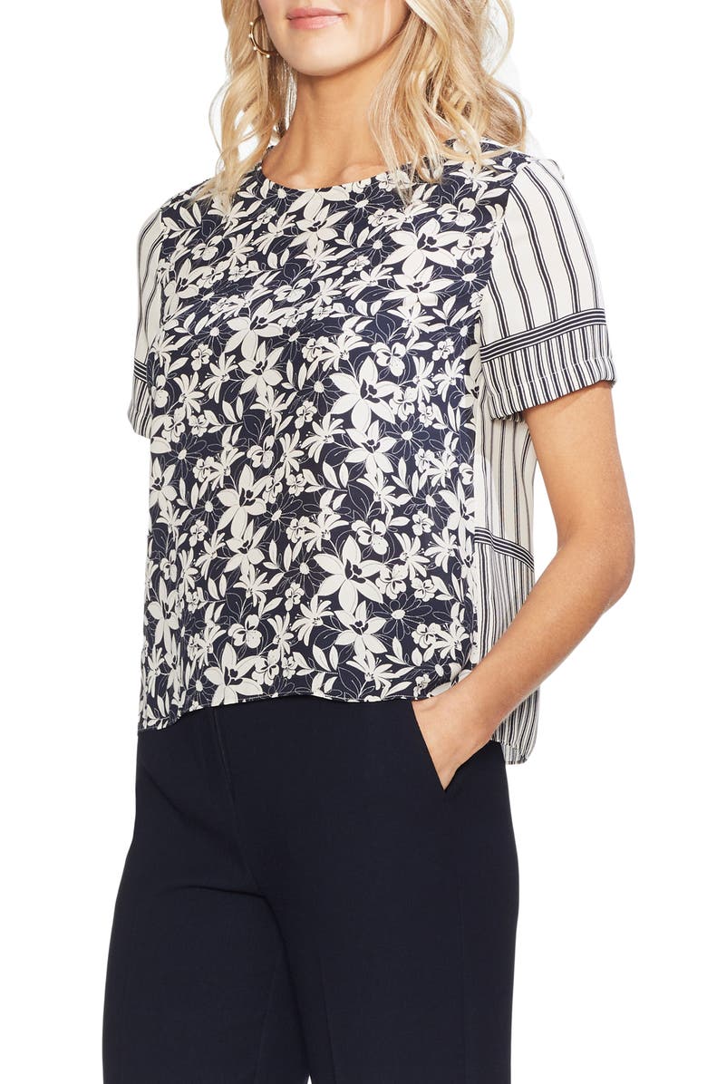 Vince Camuto Tops Mixed Print Top