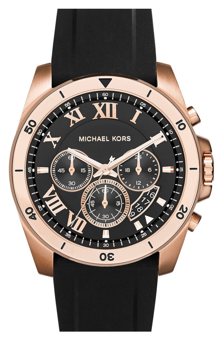 Michael Kors 'Brecken' Chronograph Silicone Strap Watch, 44mm | Nordstrom
