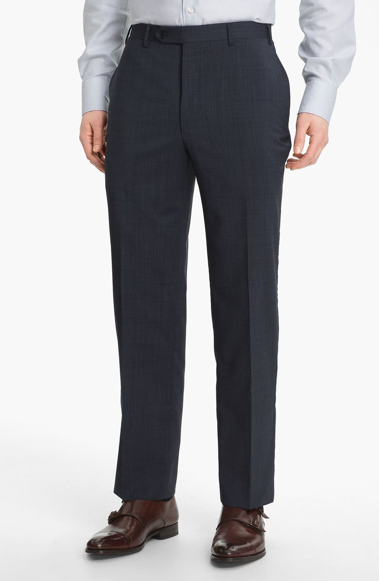 Canali Flat Front Wool Trousers | Nordstrom