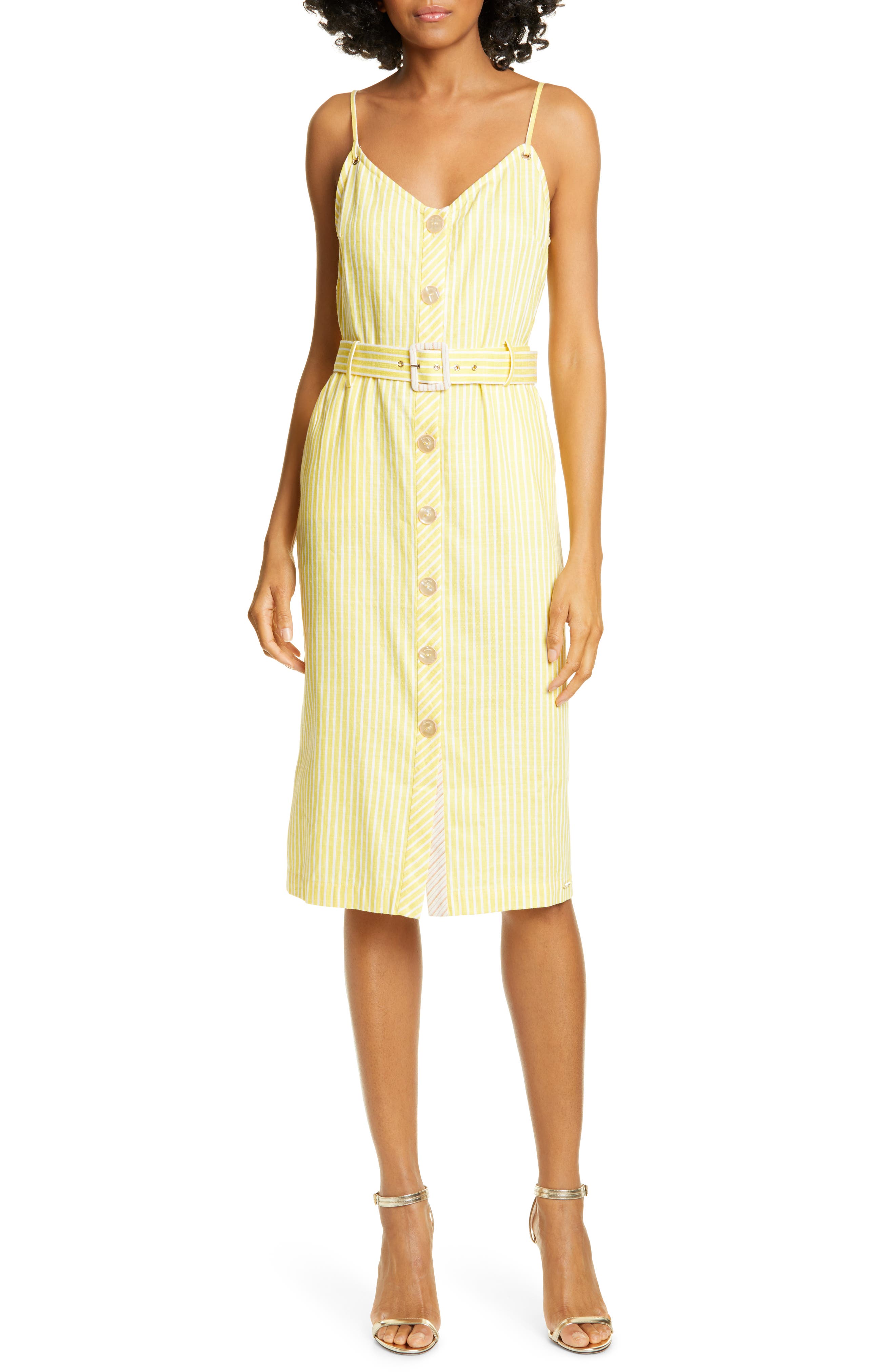 Ted Baker London Colour By Numbers Donana Stripe Sundress, Yellow