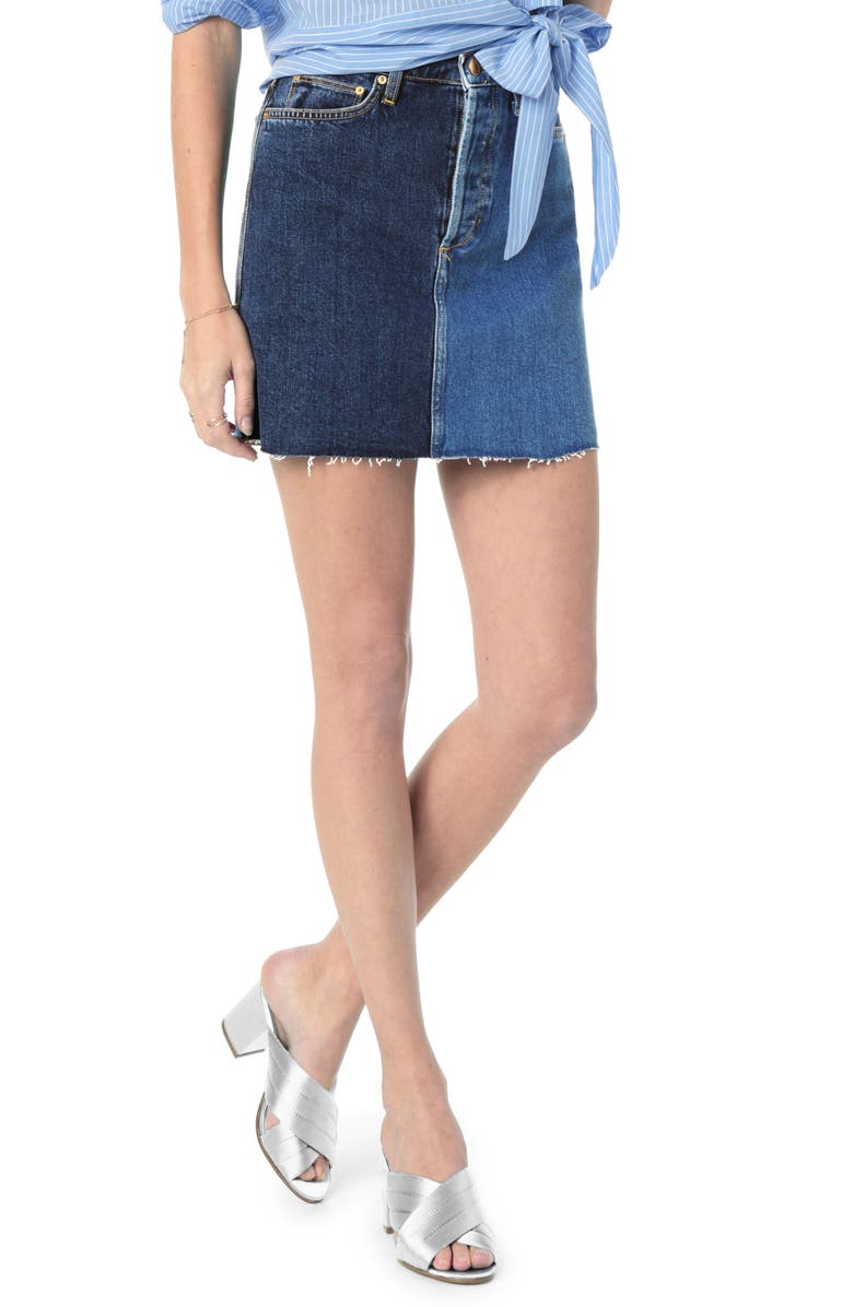 Joe's Skirts BELLA COLORBLOCK DENIM MINISKIRT