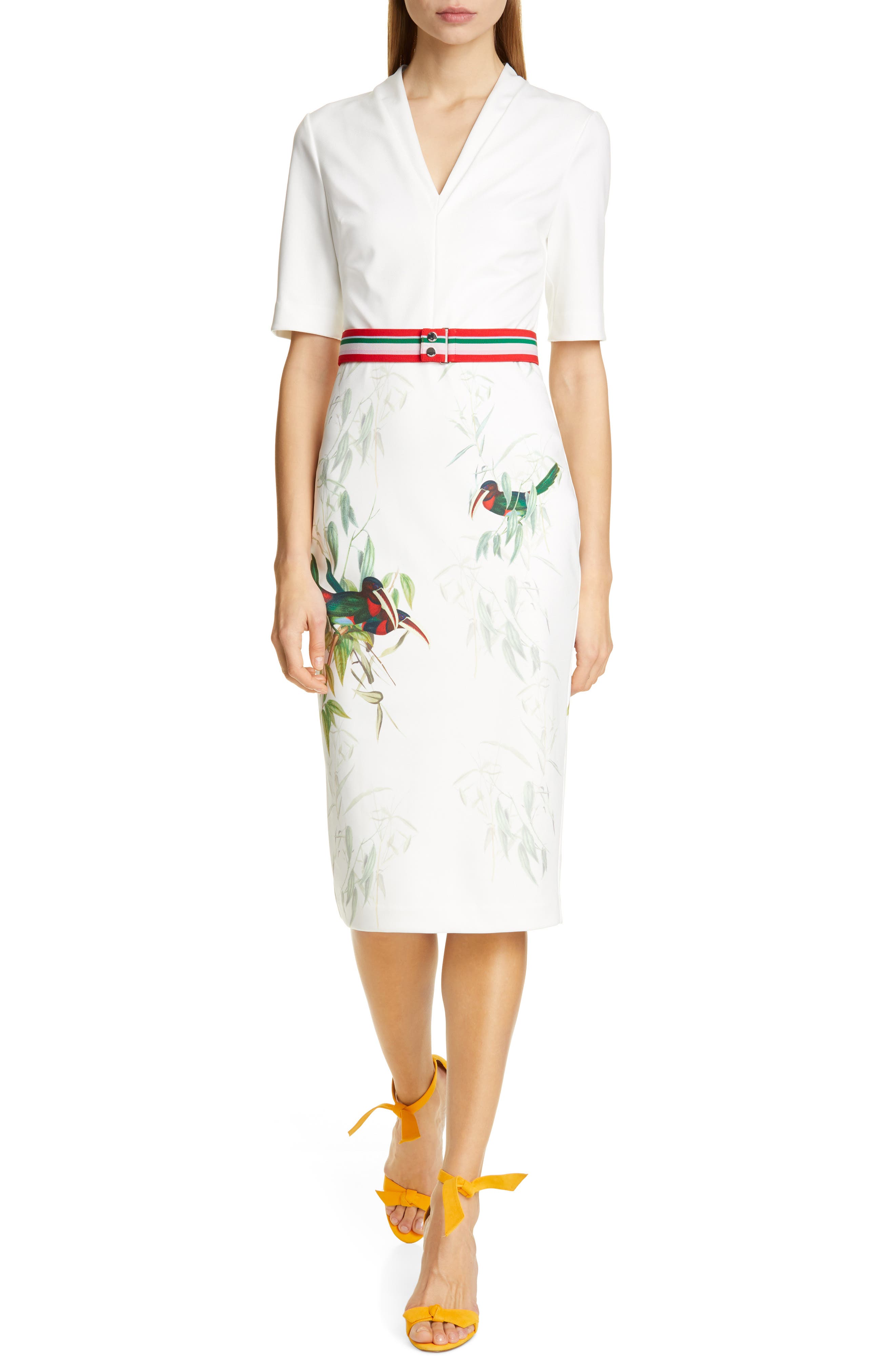 Ted Baker London Molilo Tutti Frutti Sheath Dress, White