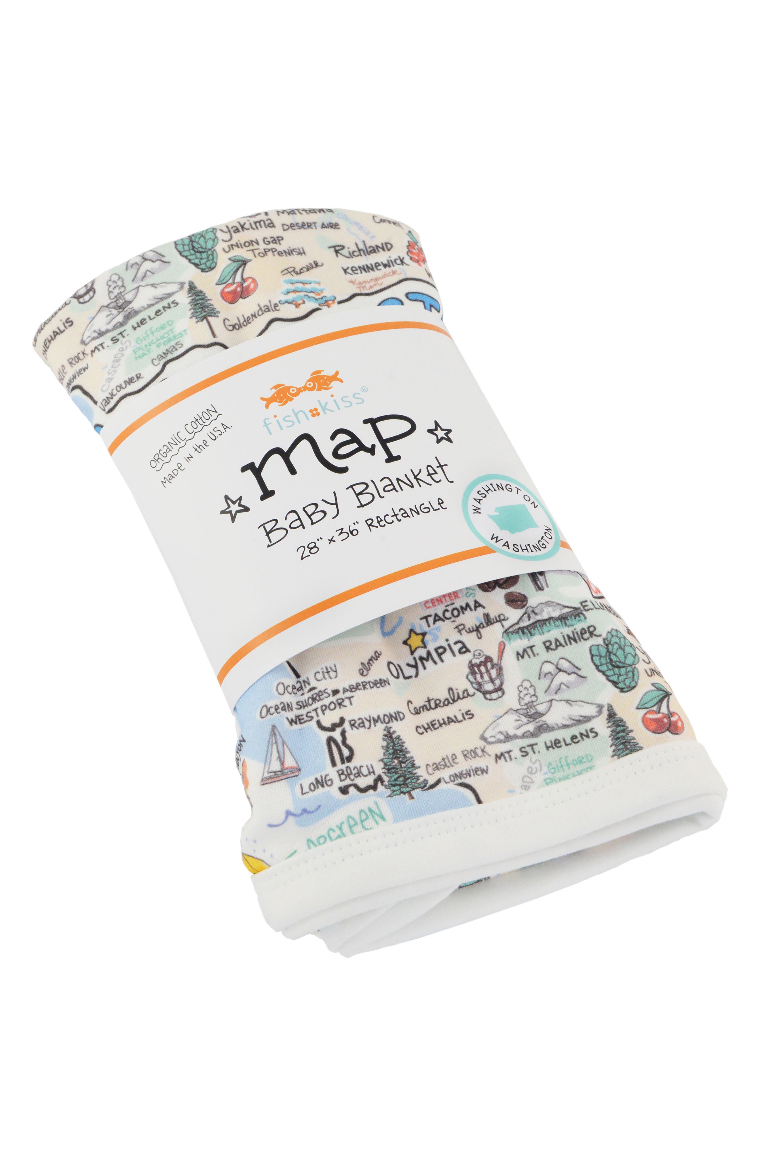 Fish Kiss State Map Baby Blanket (Baby) Nordstrom
