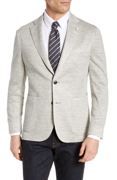 Click to view more detailed imagery on our partner's website L.B.M. 1911 Trim Fit Linen Blend Sport Coat In Light Tan