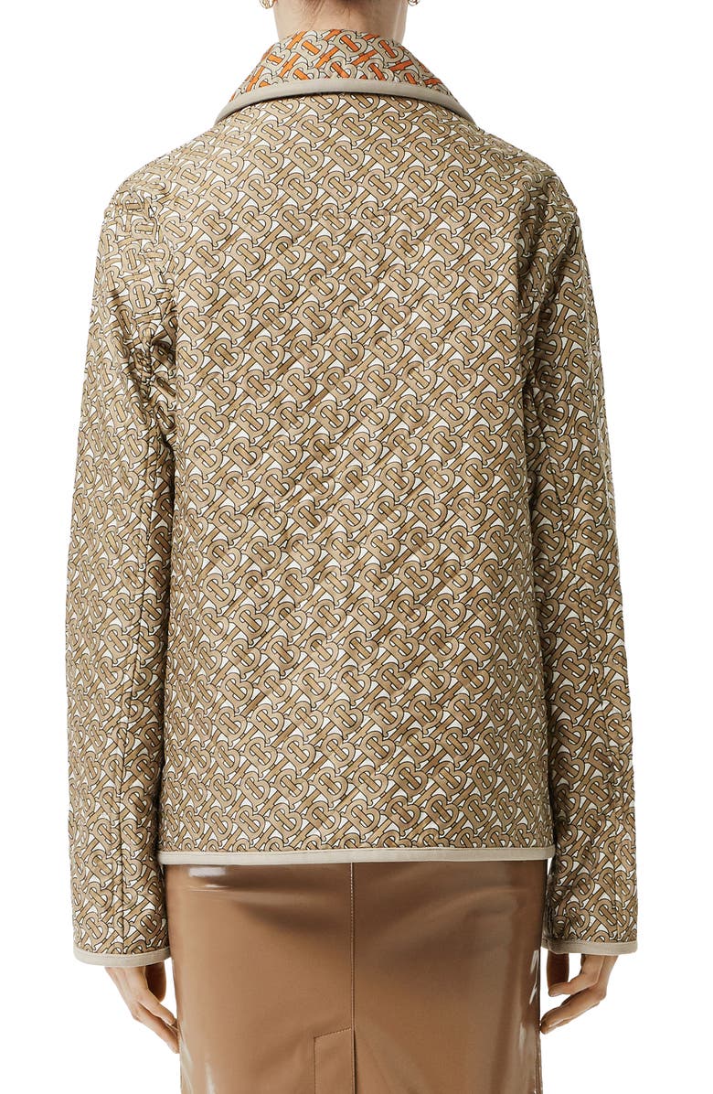 BURBERRY MONOGRAM LOGO PRINT QUILTED SILK JACKET,4560876