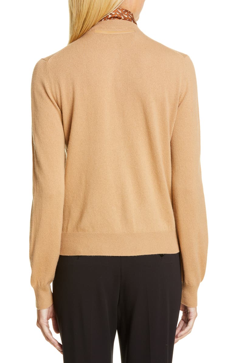 BURBERRY SCARF NECK CASHMERE CARDIGAN,4548369