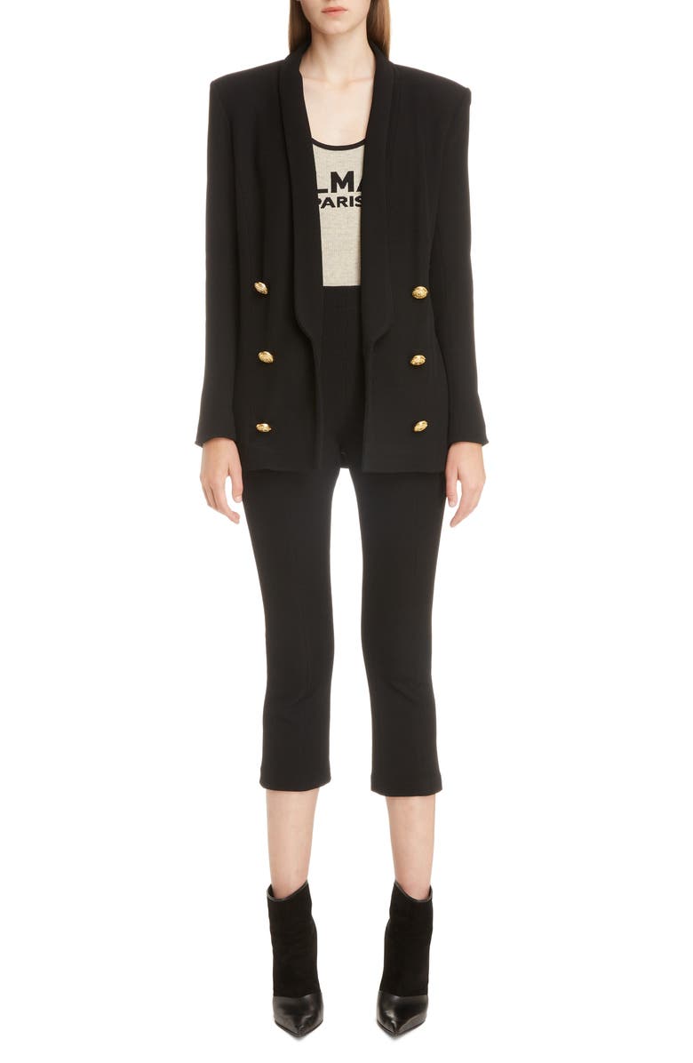 Balmain Scoop Neck Logo Bodysuit In Gba Beig