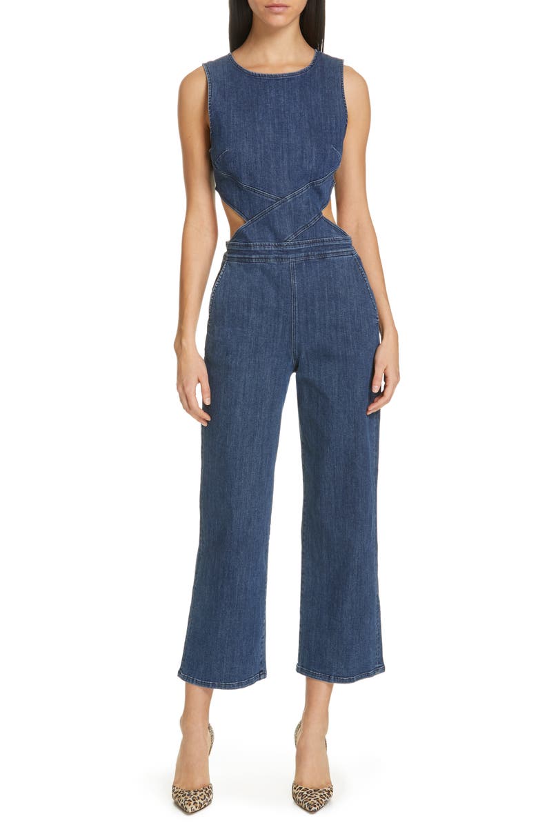 3x1 Suits CUTOUT DENIM JUMPSUIT