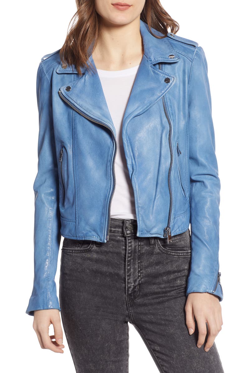 Lamarque Jackets DONNA LAMBSKIN LEATHER MOTO JACKET