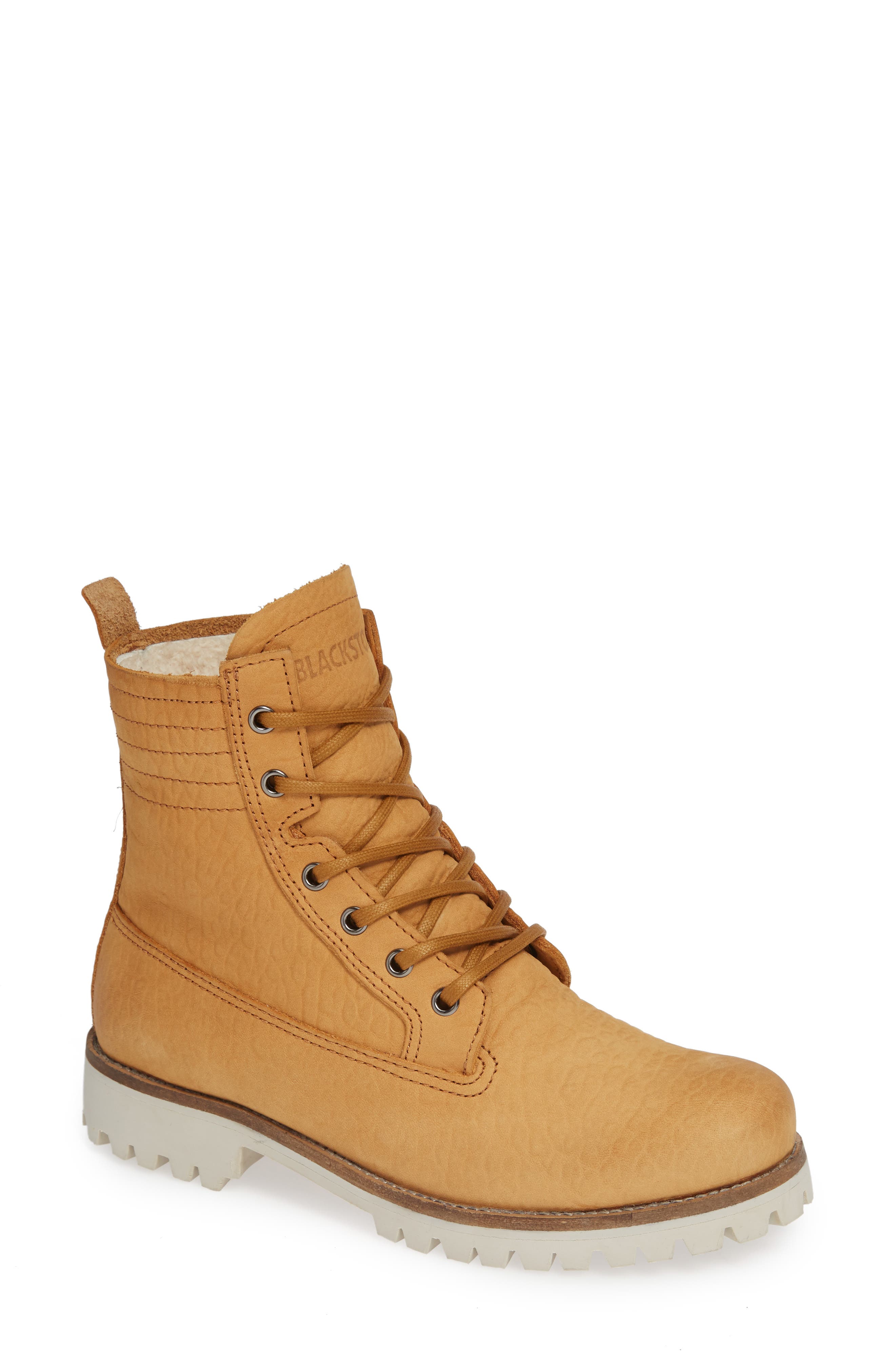 Blackstone Ol22 Lace-Up Boot With Genuine Shearling Lining, Brown