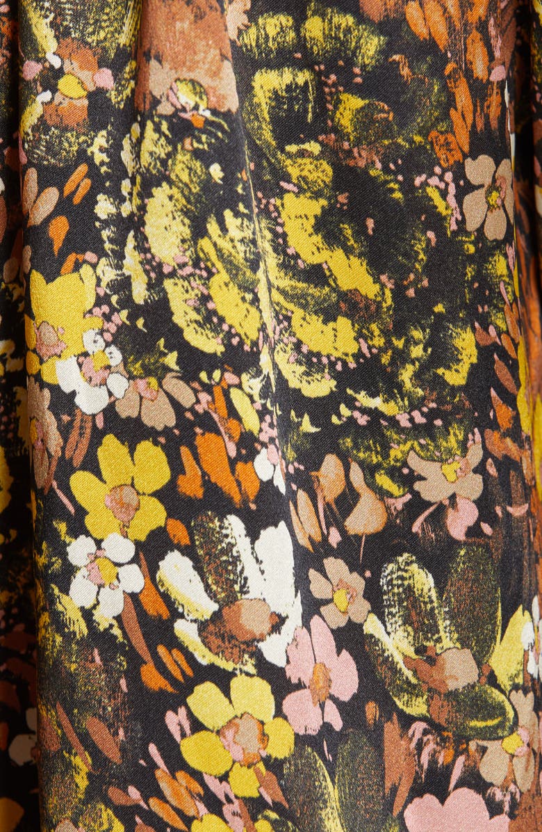 Co Floral Silk Raglan-sleeve Tunic In Multi