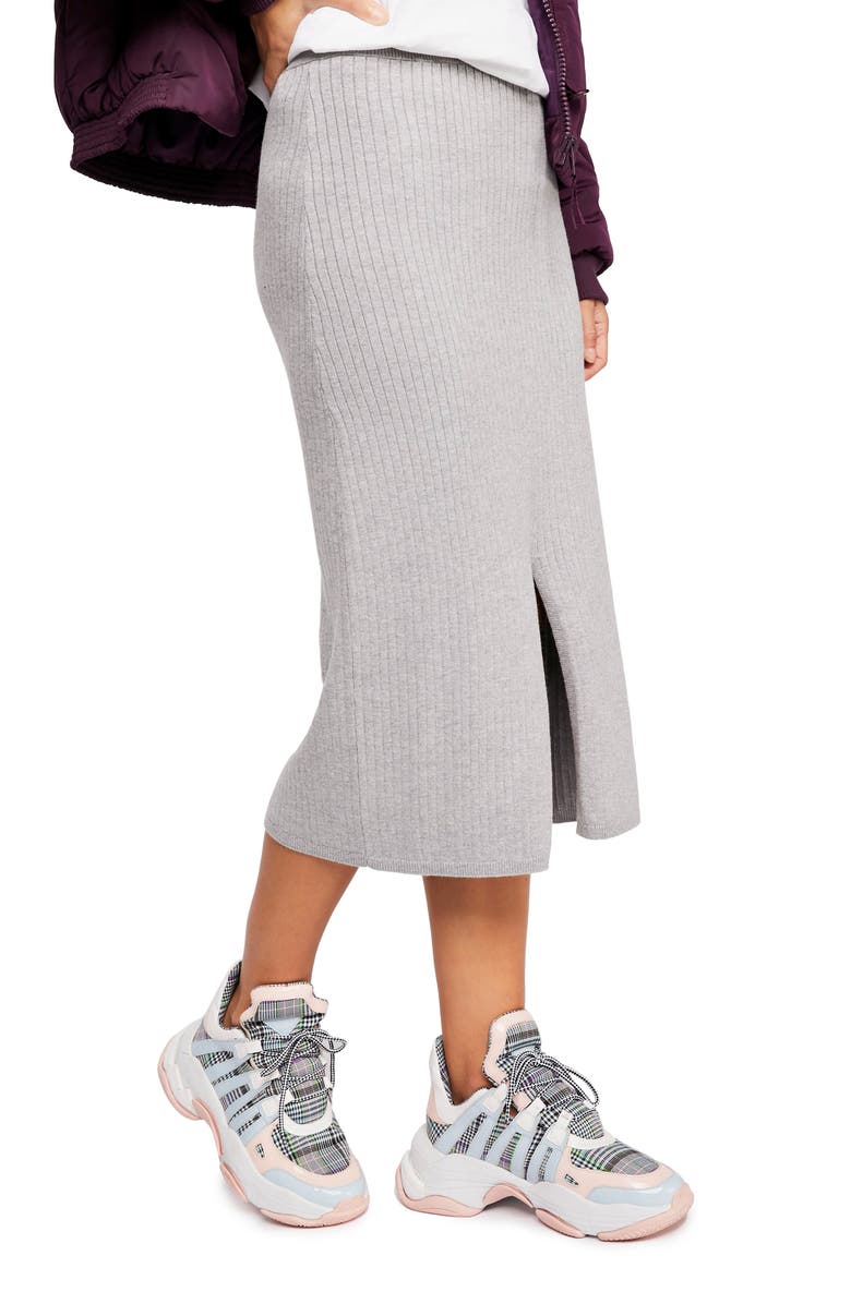 Free People Skirts SKYLINE RIB MIDI SKIRT