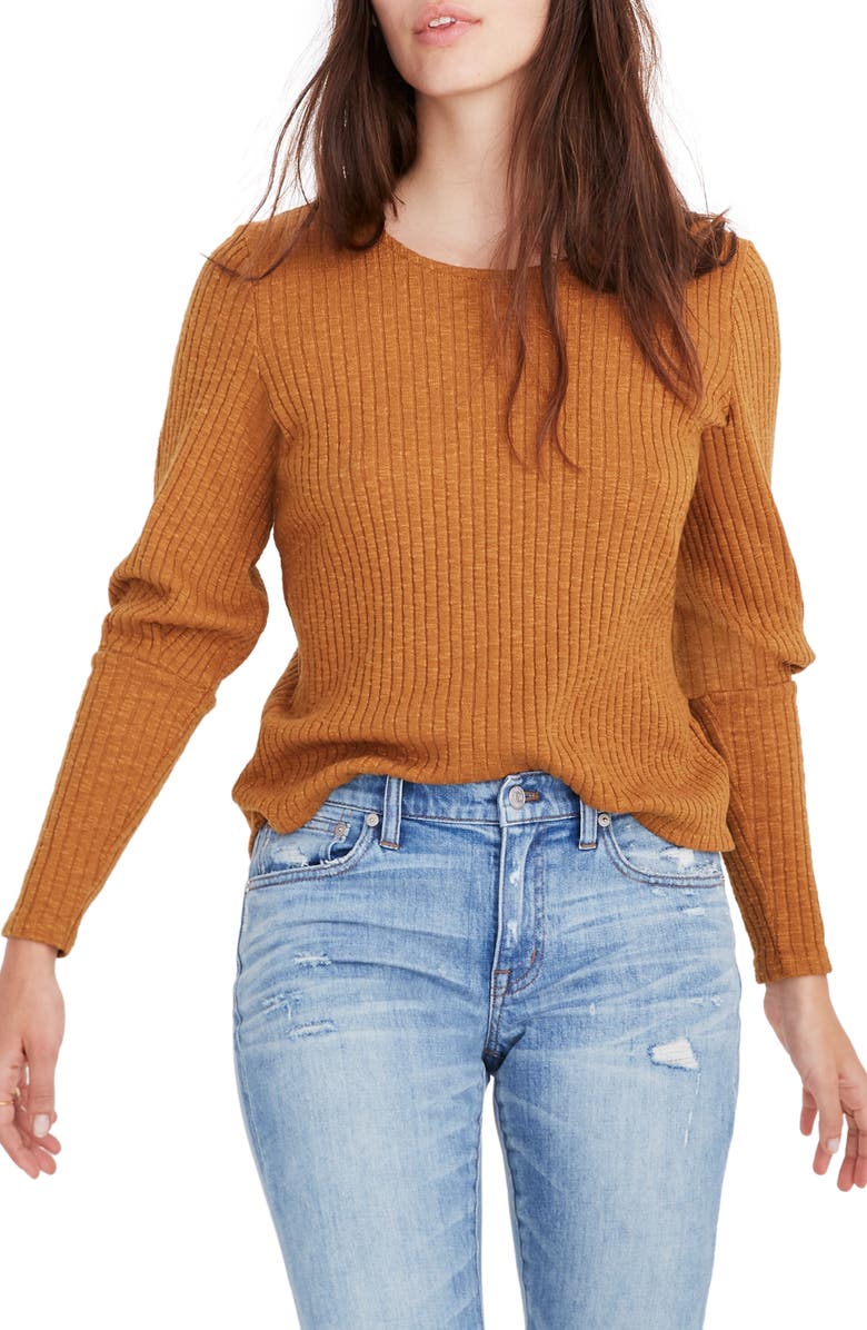 Madewell Ribbed Bubble Sleeve Top | Nordstrom