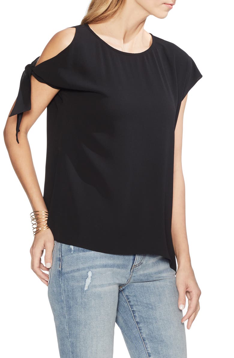 Vince Camuto Tops SINGLE COLD SHOULDER TIE SLEEVE TOP
