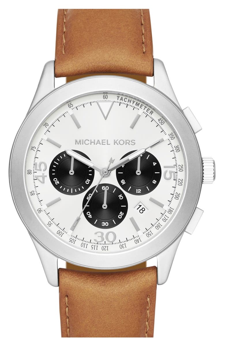 Michael Kors 'Gareth' Chronograph Leather Strap Watch, 43mm | Nordstrom