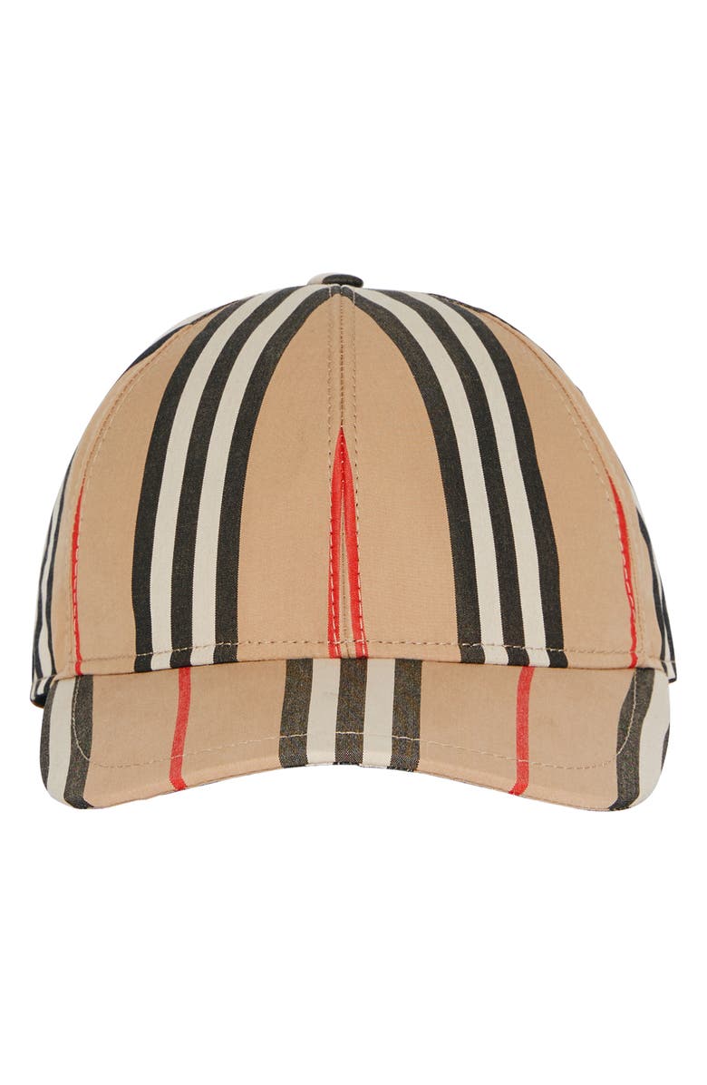 BURBERRY LOGO ICON STRIPE BASEBALL CAP,8011952
