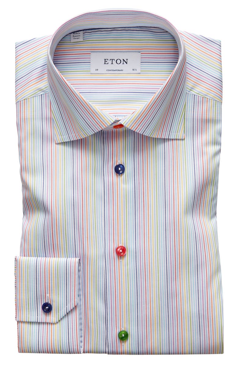 Eton Dresses CONTEMPORARY FIT STRIPE DRESS SHIRT