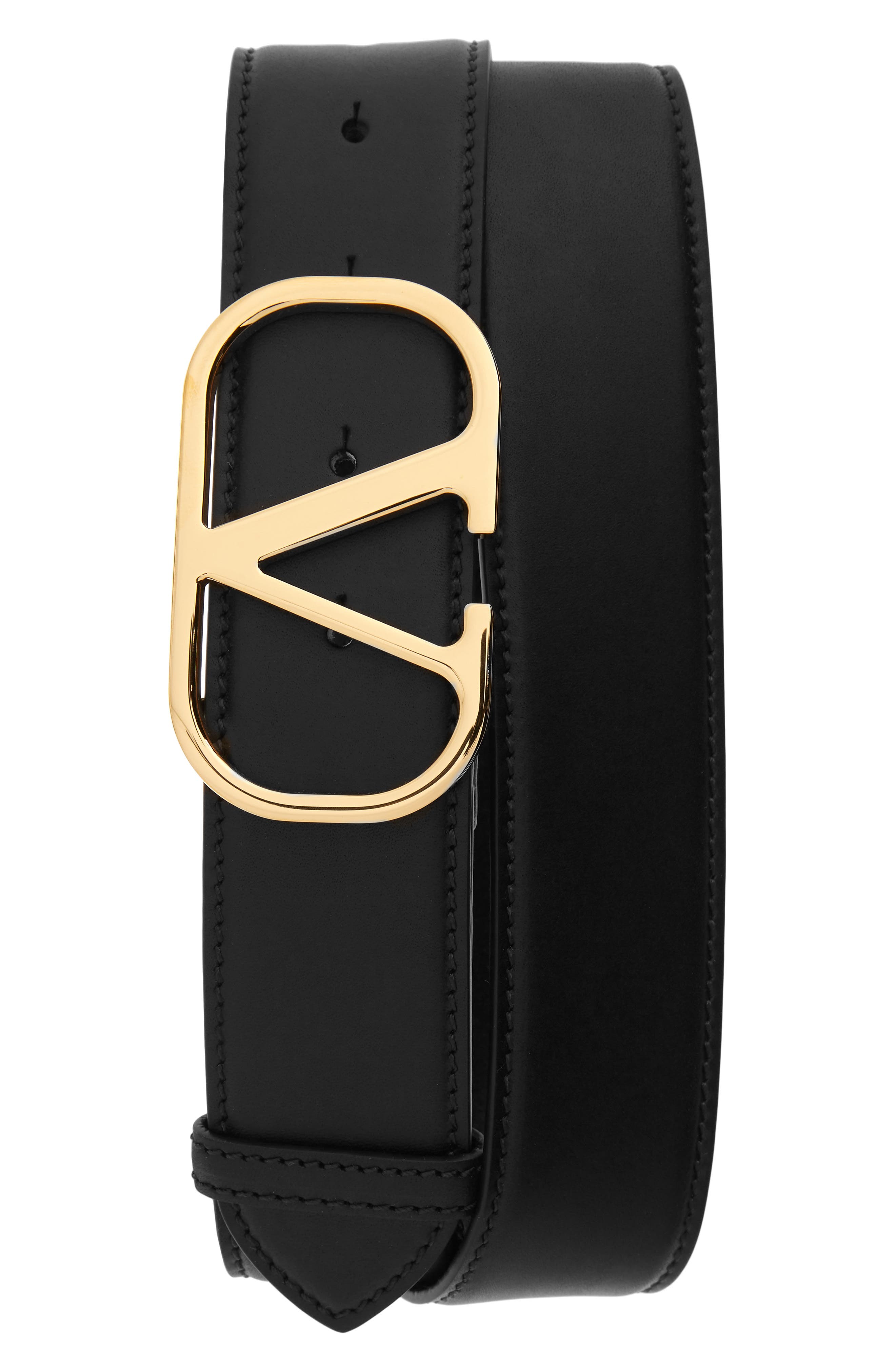 Valentino V Logo Buckle Leather Belt Nordstrom